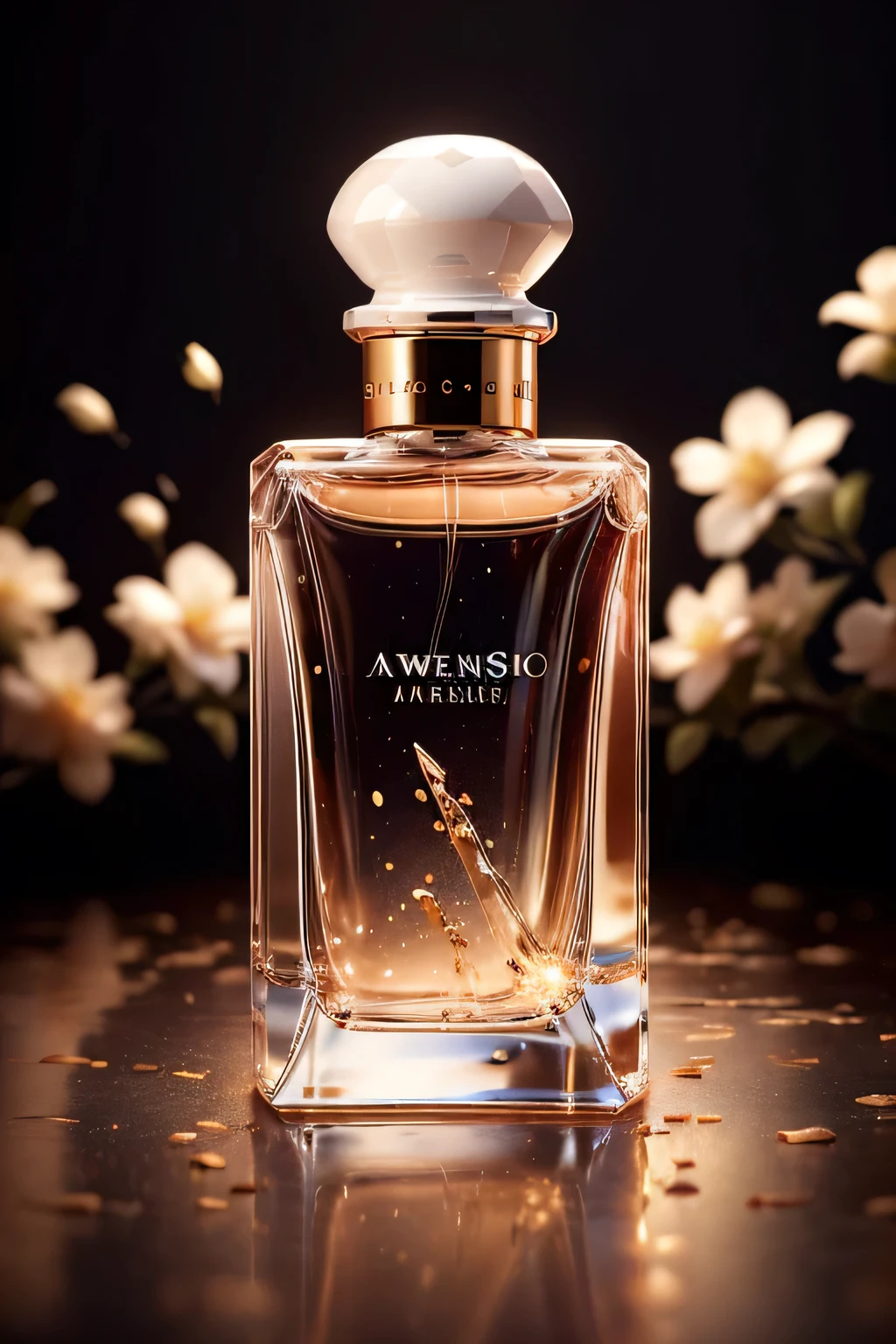 (masterpiece, highest quality, highest quality, Official Art, beautifully),(8k, highest quality, masterpiece:1.2),No humans, CG products asw, No humanetallic))), (((Attach metallic ribbon)))、Dior,YSL,White background、Red theme、Depth of written boundary,Blurred (((Whitebackground)))、Spotlight、One perfume、The contents of the perfume shine beautifully、Bright and overall、The bottle design is simpler.、The cap is black
