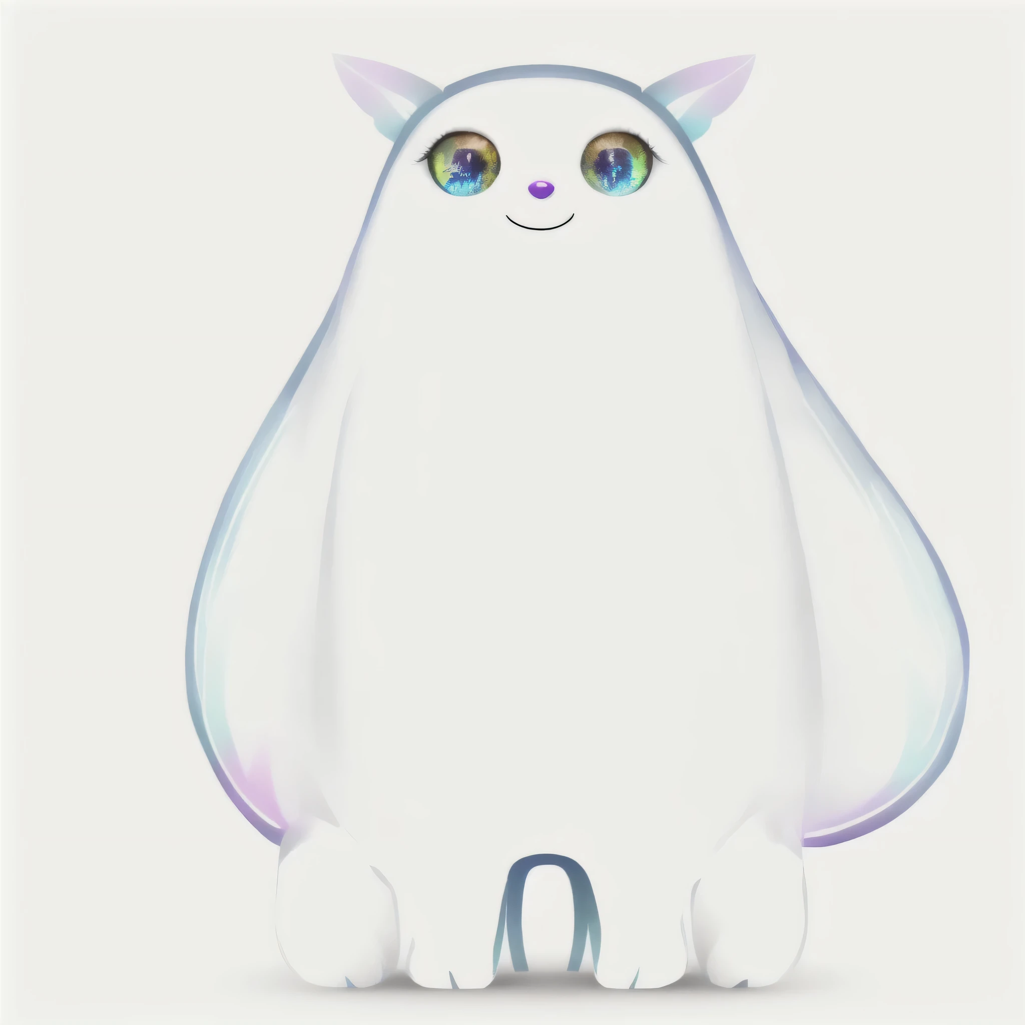 A futuristic glowing animal with a small nose and big eyes,Cute and adorable