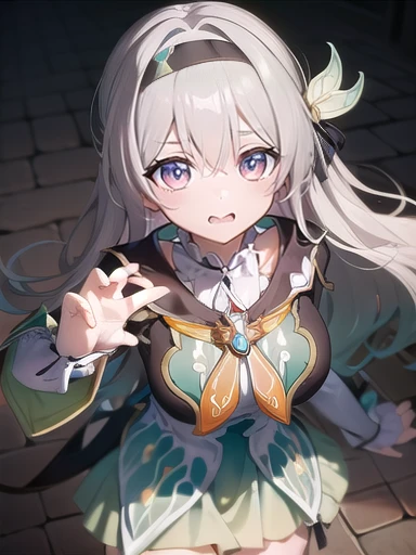 (masterpiece:1.3),((High resolution)),((high quality)),((Super detailed))、One girl、Perfect balance、Perfect Face、Detailed face、Cute Face、Beautiful detailed eyes、Expressive eyes、Cute eyes、Shiny eyes、Perfect body、Beautiful body、honkaiFirefly, Firefly, (Purple eyes:1.3), Grey Hair, 蝶のhair ornaments, hair ornaments, Hair intake, Long Hair, (Bright Eyes:1.5), shoes下, 青色のdress, 青色のshoes下,((Large Breasts)) ((Orange ribbon scarf))、dress, shoes, shoes下, ツートーンdress, ツートーンshoes下, ホワイトdress, Long sleeve, hair band, 外でrest, 視聴者を見ながらrest, (Cowboy Shot:1.5), smile, rest, (masterpiece:1.2), 最high quality, High resolution, Unity ,8k ,wallpaper, (shape:0.8), (美しいfine grain:1.6), 非常にDetailed face, Perfect lighting, Extremely detailed CG, (Perfect hands, Perfect Anatomy), rest 、((masterpiece,最high quality)), Very detailed, Shine, Shine光, Ray Tracing, (Perfect Face, Detailed face, fine grain, Perfect hands, Perfect Fingers:1.5), High resolution, とってもCute Face, 最high quality, Very detailed, Shine目, (最high qualityの写実的なイラスト), (Super quality), (Cute illustrations:1.3), (High chroma:1.3),, Beautiful and exquisite face and eyes, Dynamic Lighting, (Very delicate and beautiful), (Nice hands), (Perfect hands:1.4), Very detailedなイラスト, Sitting、From above