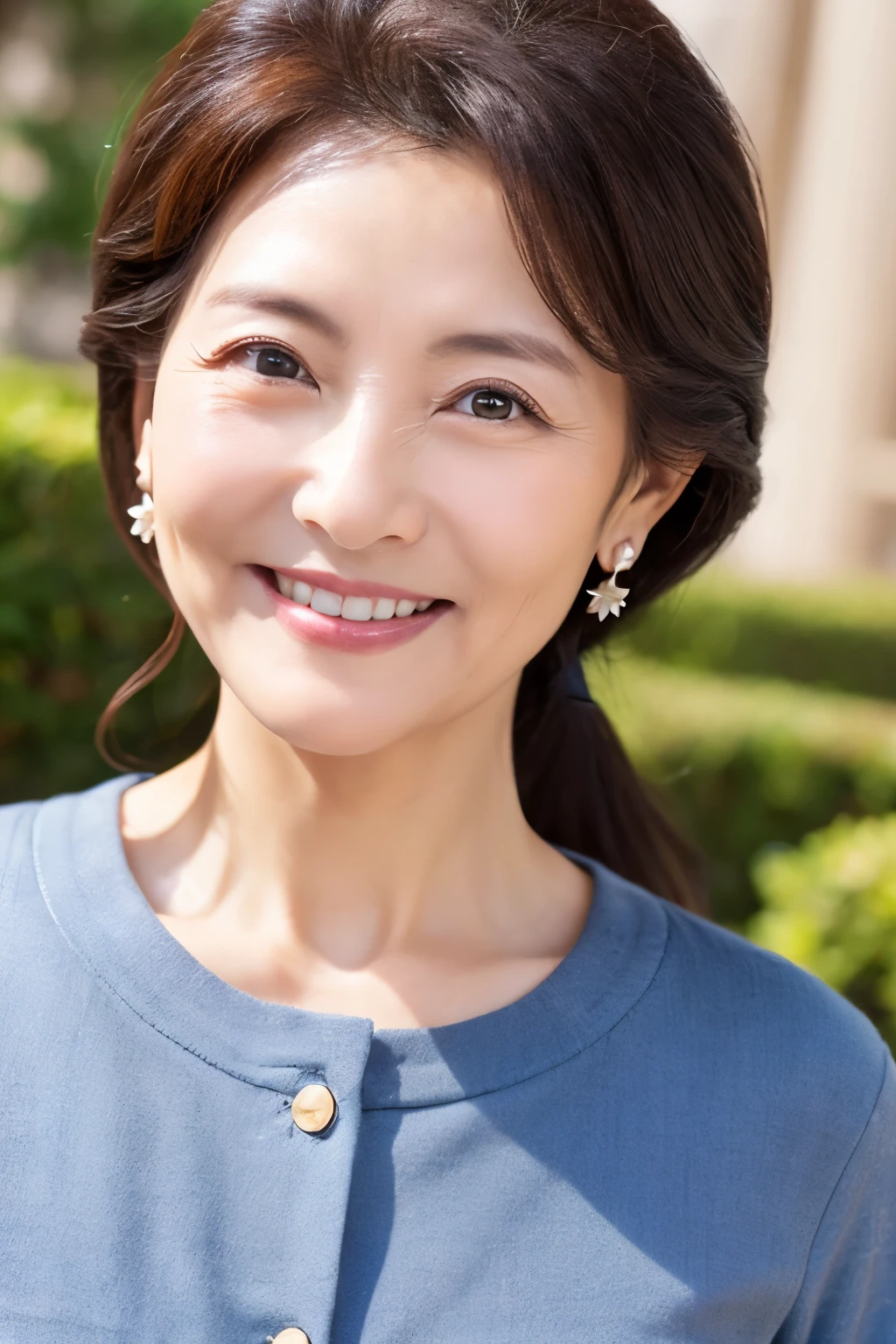 52 years old、smile、beautiful、High-end products、Custom-made clothing, elegant、Shining Eyes、stare、