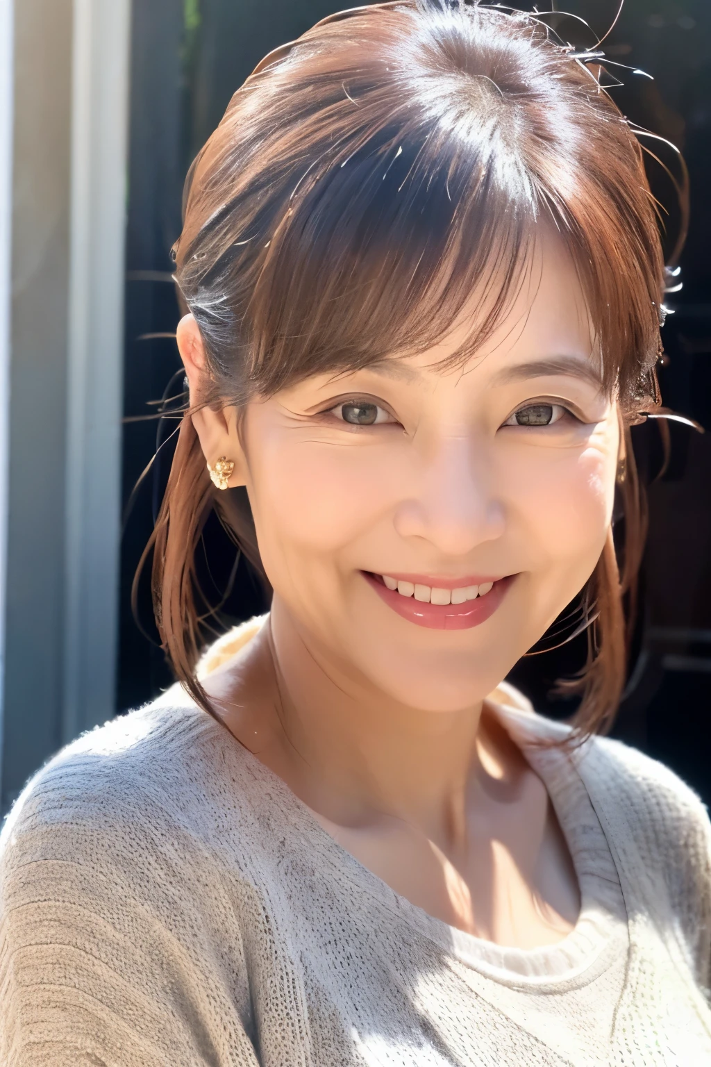 52 years old、smile、beautiful、High-end products、Custom-made clothing, elegant、Shining Eyes、stare、