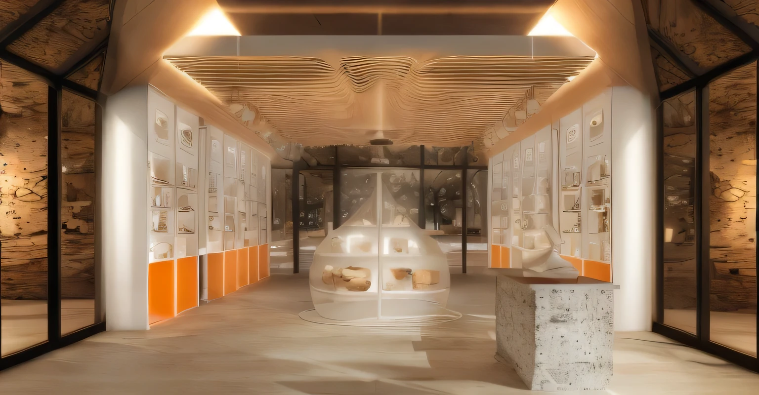 White Wall，Log style，Roughness，Light orange light，Become more luminous，Fashion，The wall has a metallic luster and a sense of technology，Best quality