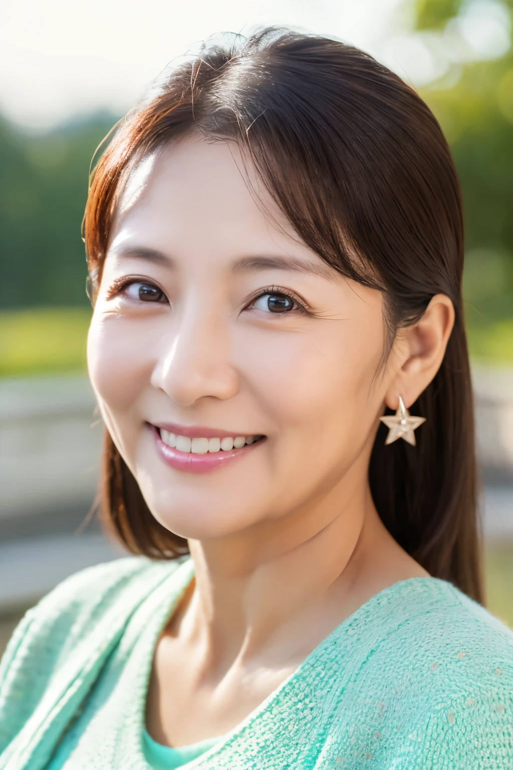 52 years old、smile、beautiful、High-end products、Custom-made clothing, upper class、Shining Eyes、stare、
