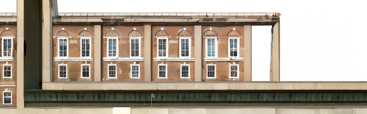 a photo of an old school building, clock tower, realistic architecture, highly detailed architecture, exterior of building, freddy mamany silvestre, brick architecture, architectural artwork, high resolution and details, photographic render, inspired by robert bechtolt, hyperrealistic street scene, extremely detailed composition, realistic architecture, frontal view, abandoned school, lots of worn details, 8k resolution, extremely fine details, crumbling walls, moss and greenery covering walls, post-apocalyptic atmosphere