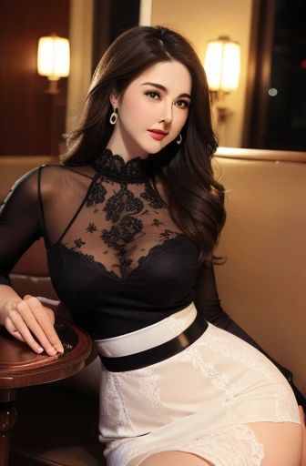 頂き女子はmasterpiece, highest quality, Realistic, Very detailed, Finer details, High resolution, 8k wallpaper sex pheromone、Sexy、lure、Mature woman、Lace pattern stockings、Stilettos、Black sexy lingerie、perspective、beauty(((Marian Rivera, 30 years old)))((highest quality、8k、masterpiece:1.3))Ultra HD 1.3、SLR Quality、Cute Beauty 1.4、Transcendental Beauty 1.4、Real Skin 1.3、Marble background、Full body depiction 1.3、1 girl、Attractive beautiful woman:1.3、(Light brown short hair 1.3、Big Breasts:1.2)、Valley 1.4、Sexy look、Big eyes、Long sleeve black lace high neck shirt:1.1、Ultra detailed face、Ultra-detailed eyes、Ultra-detailed skin、Very fine needles、Ultra-detailed expression of even the fingertips on the face、Super detail beautiful legs、Very exquisite beautiful hair、Super fine fabric、Put your hand over your mouth、Korean Beauty、black lace skirt、Earrings、Beautiful long legs、High heels、Stand like a model、walk、Stretch your legs、Cute beautiful girl, One beautiful woman, Wear a black see-through shirt, In a great restaurant, At night, Light brown messy hair, Perfect dynamic composition, Beautiful and beautiful eyes、Big earrings、Sexy Big Mac、Price Negotiation