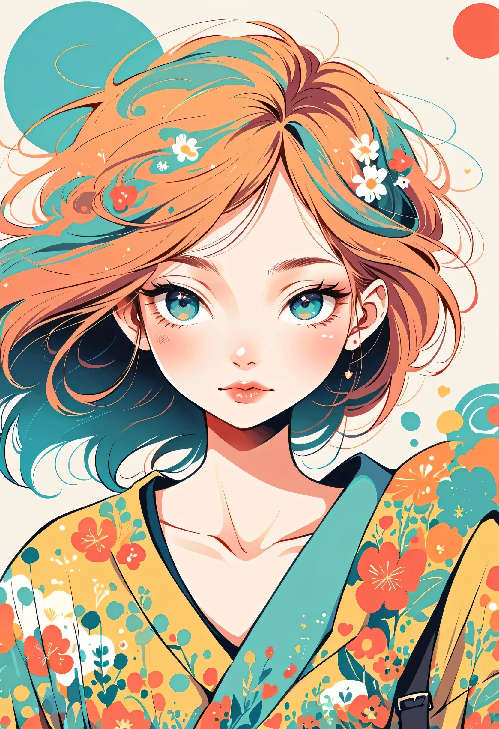 itabamoe style, Stylish design，Stylish fashion，My backpack is full of happy spring，Simple Line Initialism，Abstract art，Urban Background, (((The most beautiful girl))), Lips in Love
