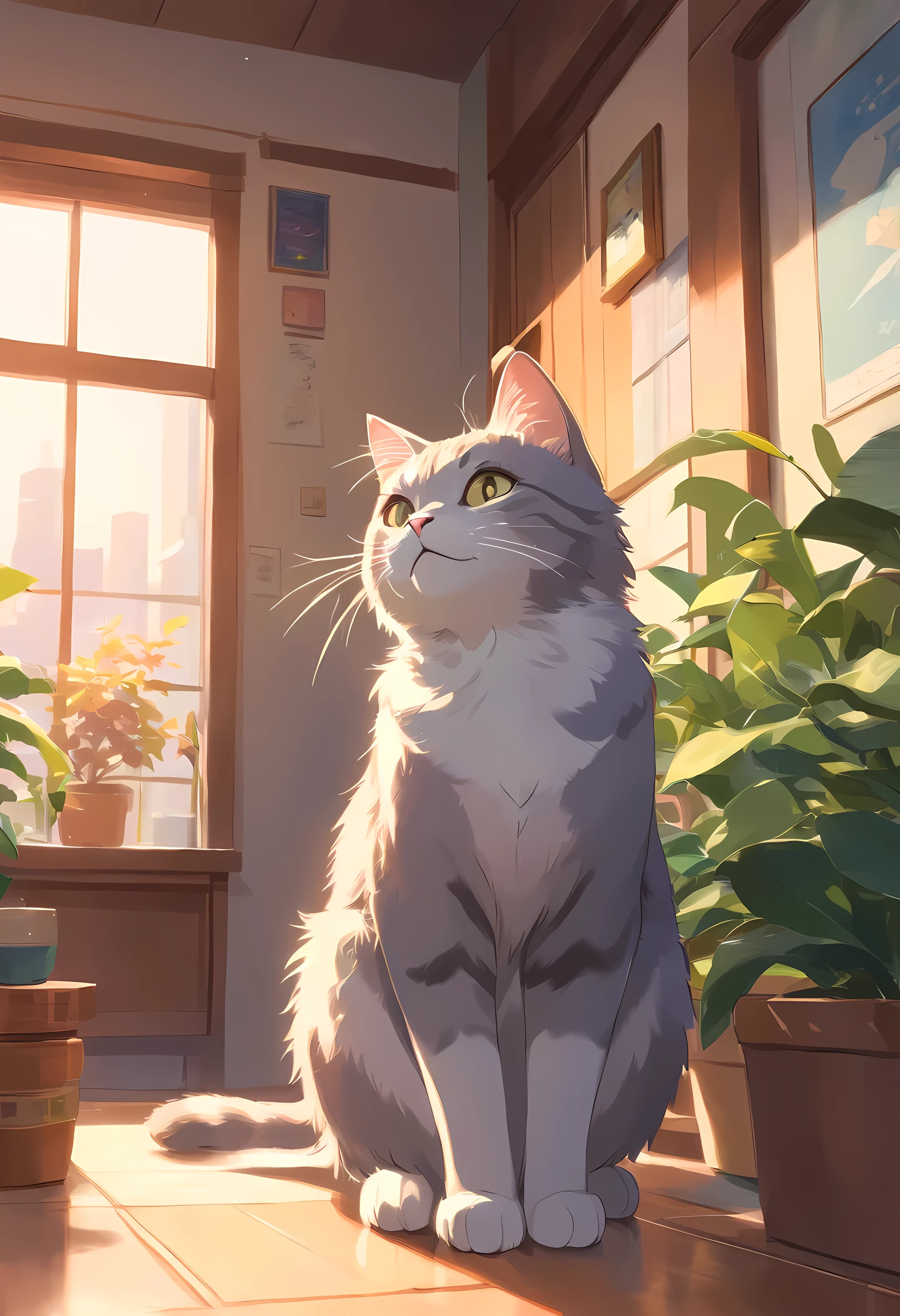 "Generate ultra high definition images of stylish cats, A gray cat wearing a sweatshirt. Using advanced macro photography techniques、Highlight the intricate details of a cat’s fur, Barbard, and expressive eyes.
Place the camera at cat's eye height, Create an intimate connection between the viewer and the subject of the cat. Wide Opening,Achieving shallow depth of field, Make the cat stand out clearly against a slightly blurred background.
Enhance the lighting to emphasize the texture and contours of the cat's body, With software, Remove harsh shadows、, cozy atmosphere.
Scratching a cat in a relaxed position, But balance, Show your flexibility and grace. Try to capture the moment of natural movement, Stretch, beauty of, ETC., Conveying realism.
Implement post-processing techniques to improve image clarity, contrast, and color balance, Protect all aspects, From cats’ intricate patterns to their intense gazes, Presented in stunning detail.8k finally, Convey the gentle beauty and innate elegance of cats,, Capture the moment,Celebrating the uniqueness of cats’ curiosity and balance."