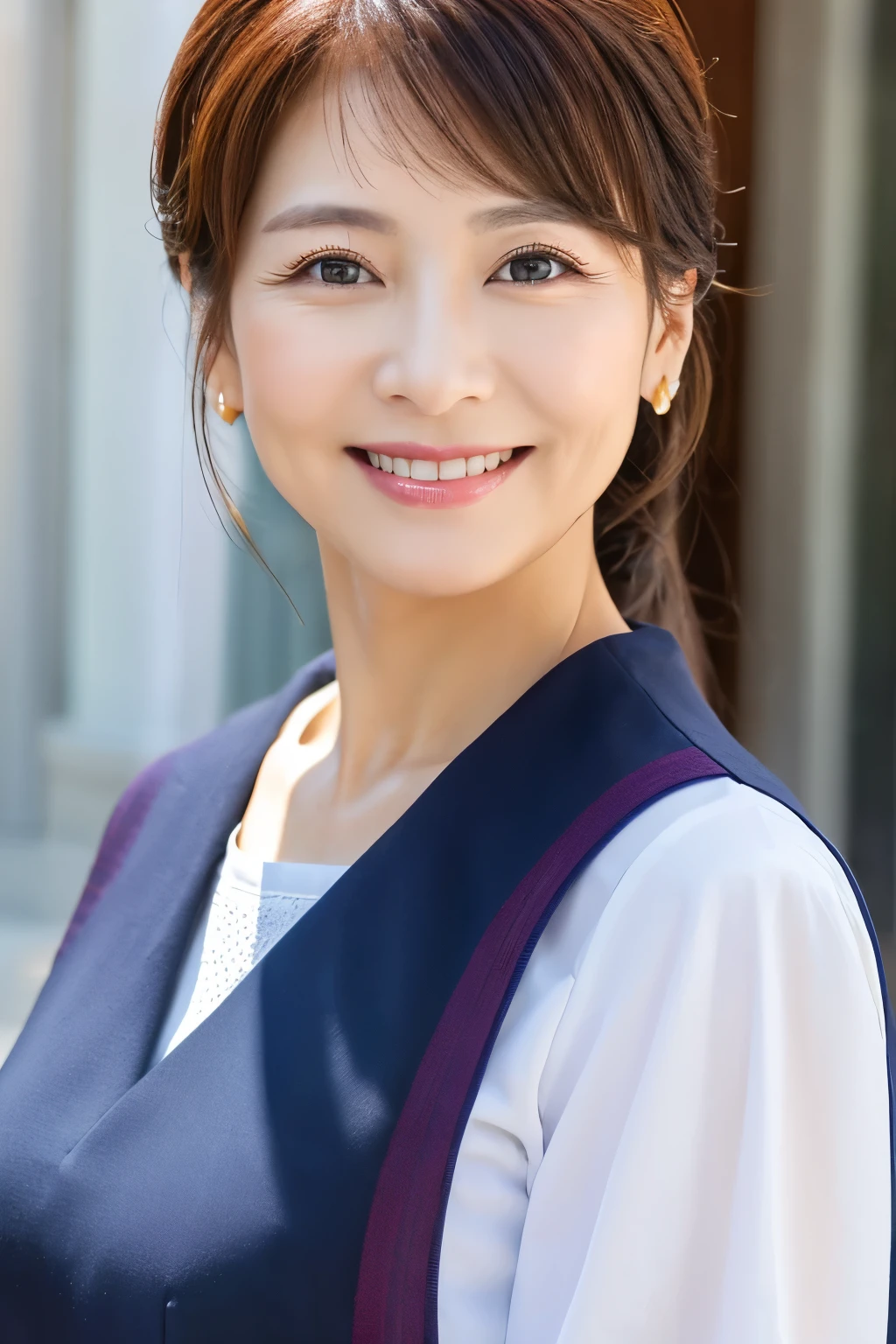 52 years old、smile、beautiful、High-end products、Custom-made clothing, upper class、Shining Eyes、stare、