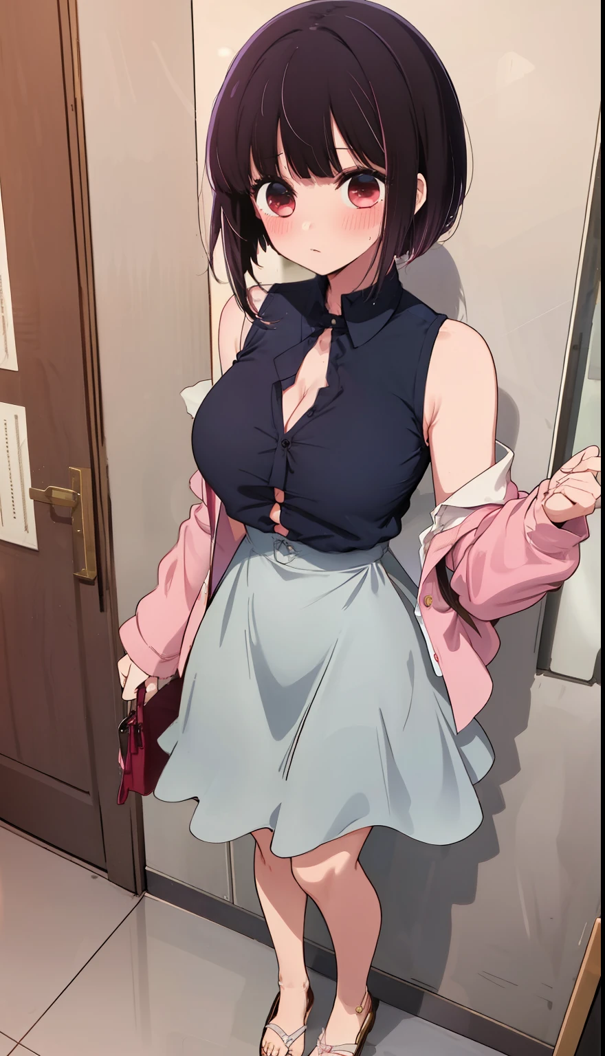 (8K, ultra-detailed, best quality, anatomically perfect body), (full body), (small breast:1.3), shiny skin, (Various girls), girls from 15 to 25 years old, bladder full tank, (have to pee:1.1), (urge to pee:1.4), (only one person peeing self:1.2), Pee flowing in the thighs, (very desperate to pee:1.2), (going to the restroom entrance), (waiting line for restroom with line of girls in queue), standing, (Each one has a different maxi Lolita dress:1.4), (Each one has a different boots:1.1), (Each one has a different hair), (knees together and feet apart:1.3), (Rub each other's thighs:1.3), (leaning forward:1.1), one hand between legs, (skirt lift:1.2), (holding the crotch:1.3), (stroking own abdomen:0.9), (stroking one's own thighs:1.1), (blush:1.5), (embarrassment1.5), (impatience:1.3), (flustered:1.3), (fidgeting around), (flowing sweat), (shake hips erotically:1.5), (panting:1.4), (breathless:1.3), closed eye, (parted lips:0.6), (orgasm:1.2), (refreshing:1.1), Weakness, looking away, (crisis:1.4), (from side:0.7),