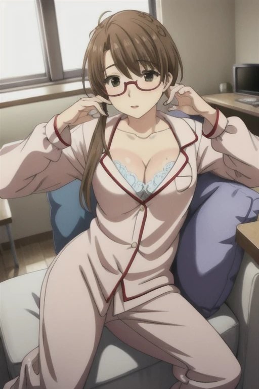 Wearing sexy pajamas, graceful, Coquettish, Study Room, sofa, Random fascinating movements, To the camera, Imaginative, First Love