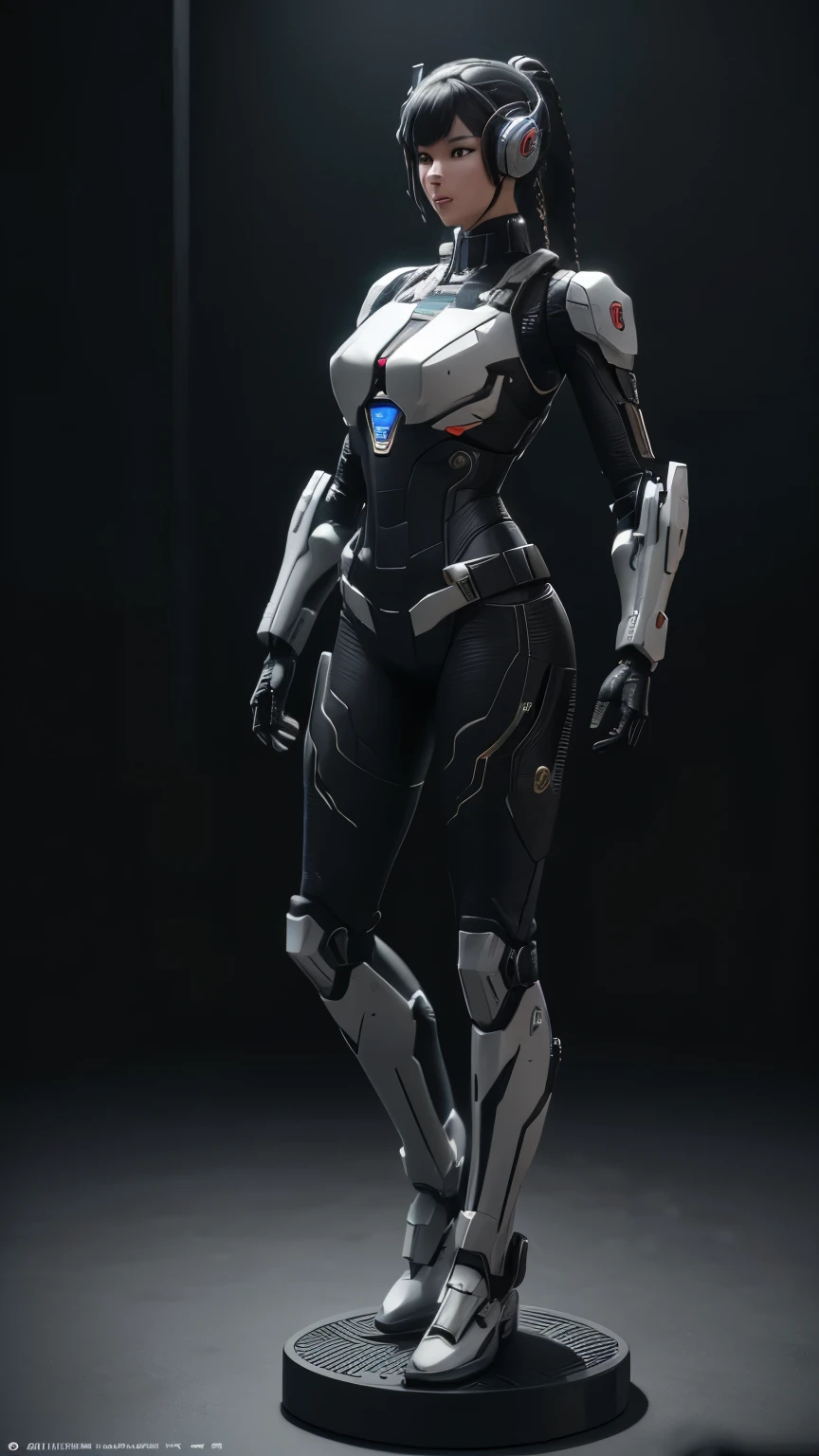 a highly detailed cyberpunk mecha viper, solo, with a delicate snake head, standing in a poppmart blind box, clay-like texture, walking on earth, black and white background, bonsai, round base, natural lighting, (best quality,4k,8k,highres,masterpiece:1.2),ultra-detailed,(realistic,photorealistic,photo-realistic:1.37),3d art, c4d, octane renderer, 3d rendering