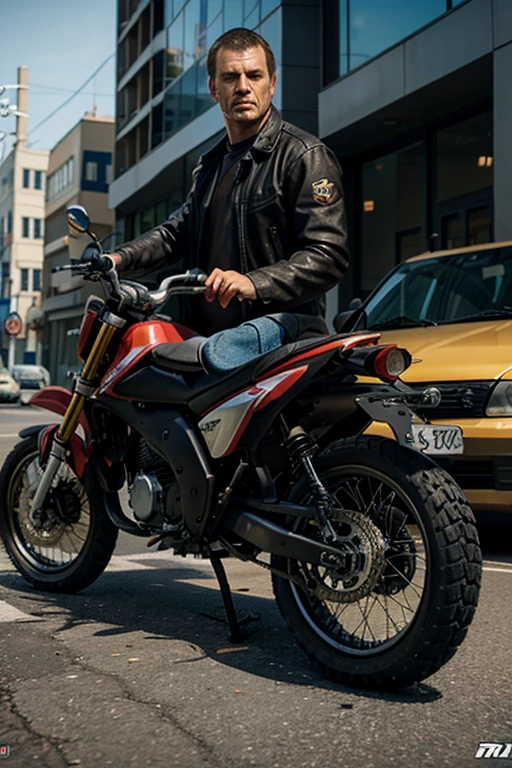 Niko belic fron GTA 4 with a Suzuki ax4 gdhu110cc
