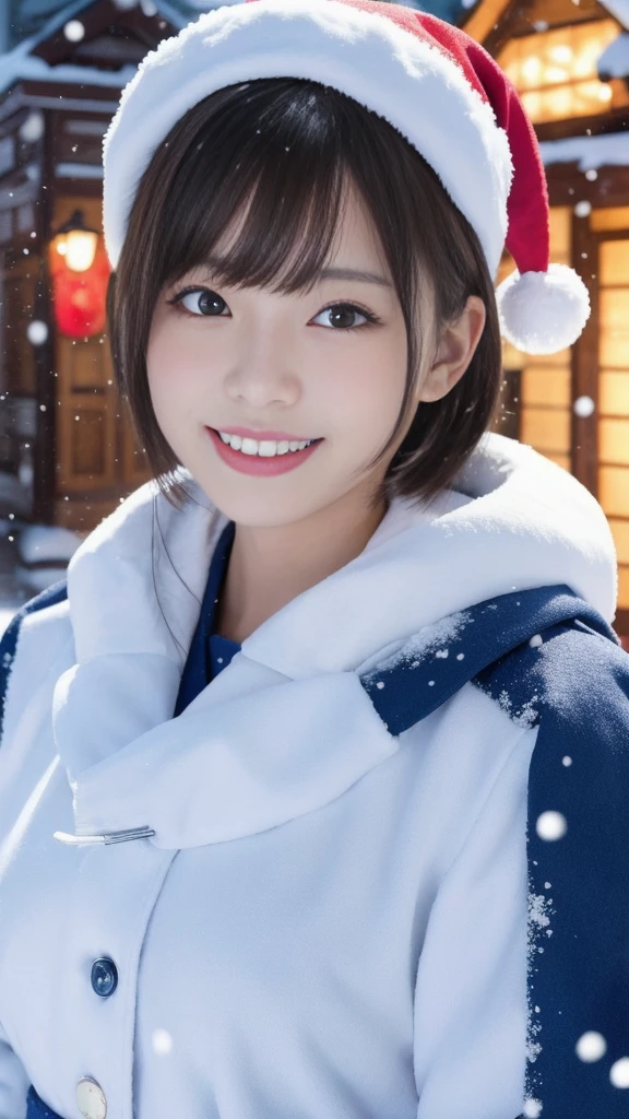 A cute young Japanese girl in Santa Claus clothes, symmetry,slender figure, ultra short hair, ultra big smile, (Orgzum:2.0),(Masturbation),ecstatic expression, beautiful detailed eyes and lips, extremely detailed face, natural makeup, best quality, 4k, 8k, highres, masterpiece, ultra-detailed, realistic, photorealistic, photo-realistic, professional, vivid colors, studio lighting, snowing town