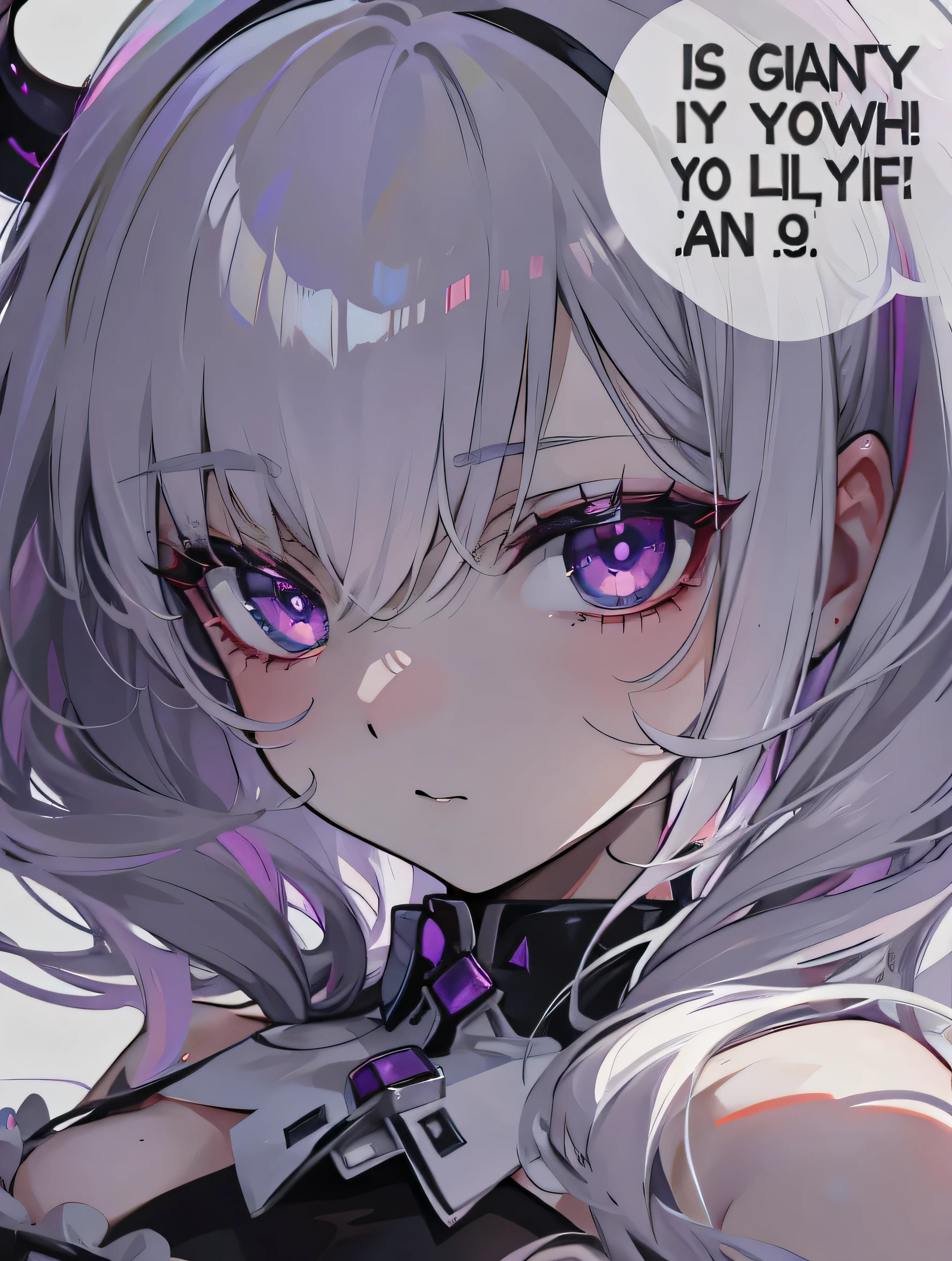 Creamy white hair，Deep purple pupils，Cute and seductive succubus girl