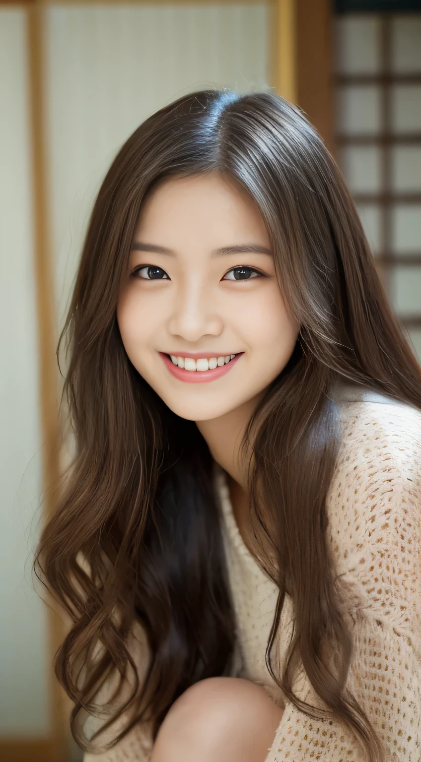 masterpiece,best quality,(Japanese ),((Beautiful girl)),((Clothes that are very clingy to the body)),indoor,(perfect body beauty:1.2),(shy smile),beautiful teeth,