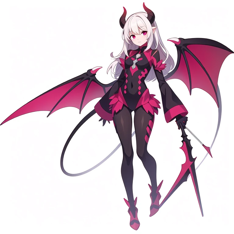 (((Best Quality))) , ((full body)), female, reference sheet, solo, (white background), demon girl,