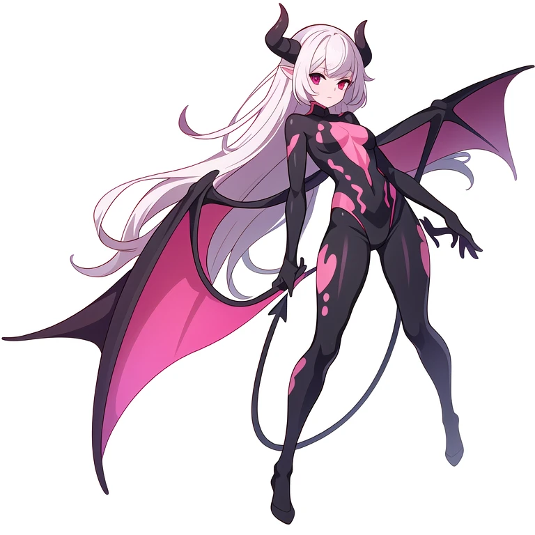 (((Best Quality))) , ((full body)), female, reference sheet, solo, (white background), demon girl,
