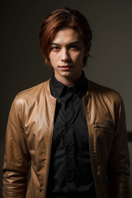 2d anime half demon prince handsome boy in orange hair