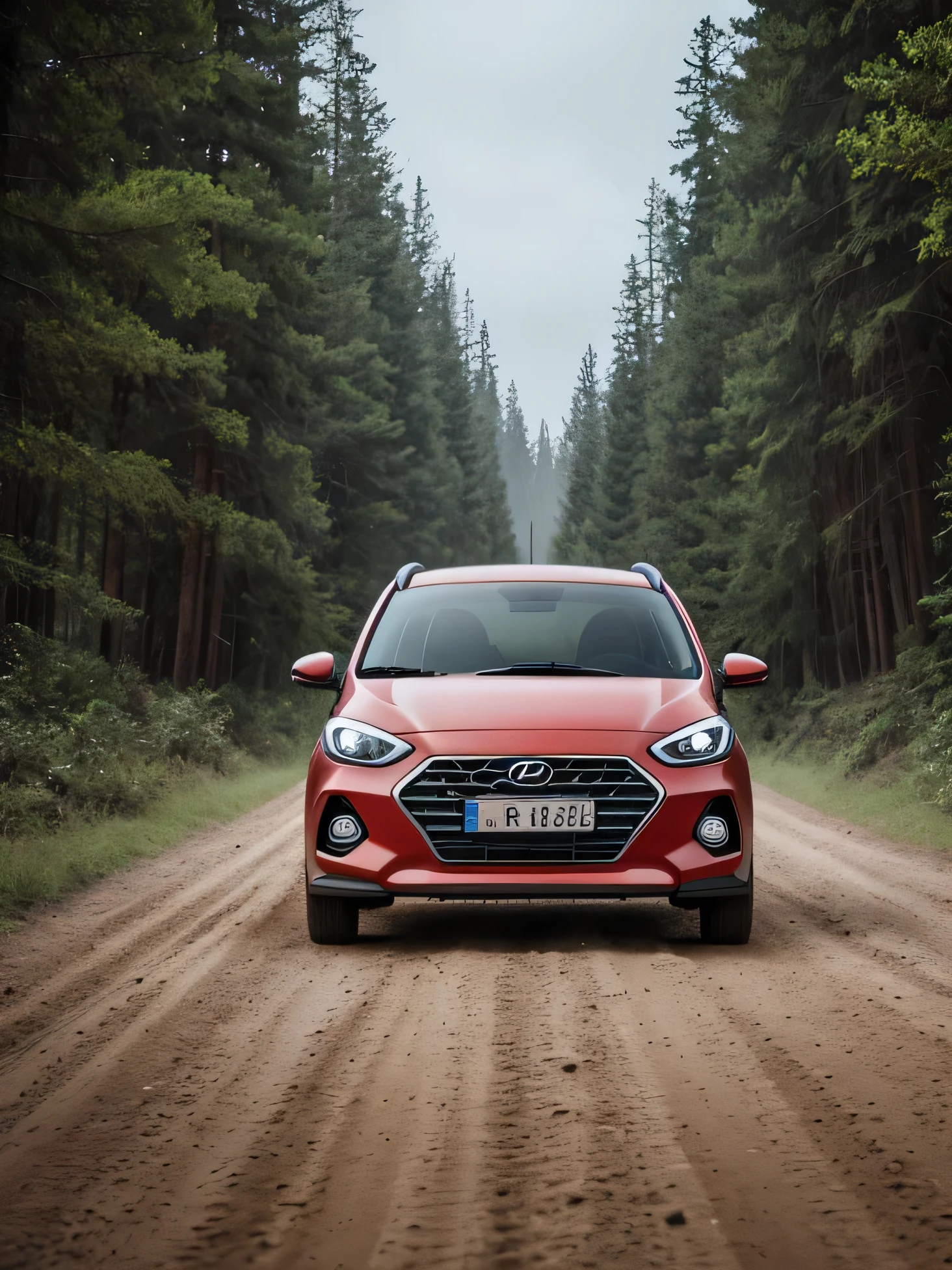 Expedition arafed Hyundai i10 driving through a forest on a dirt road with dust clouds, vehicle photography, hyper realistic adventure rendering, new vehicle, car photography, advertising photography, cinematic front flash, medium portrait, portrait, photography environmental, vehicle concept photography!!, photo rendering, beauty photography, vehicle illustration, automotive photography, promotional photography, large portrait, photo portrait, by Alexander Brook
