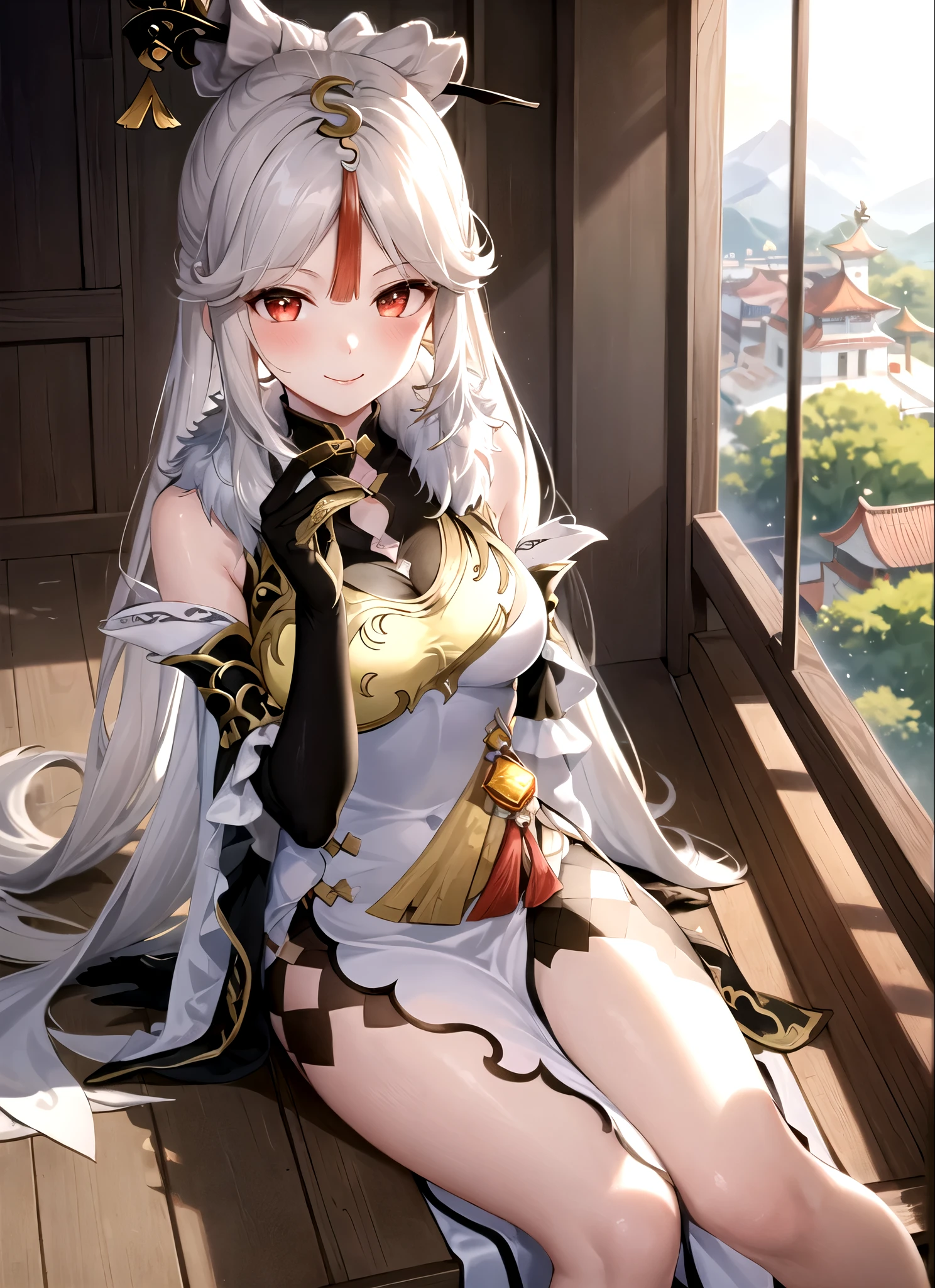 shenhernd, shenhedef, white flowing hair, professional artwork, Intricate Details, field of view, sharp focus, detailed painting, photorealistic lighting, trending on pixiv,(masterpiece:1.0),(best_quality:1.0), ultra high res, ultra-detailed, photography, 8K, HDR, highres, absurdres:1.2, Kodak portra 400, film grain, sharp focus, bokeh:1.2, lens flare, (vibrant_color:1.2),