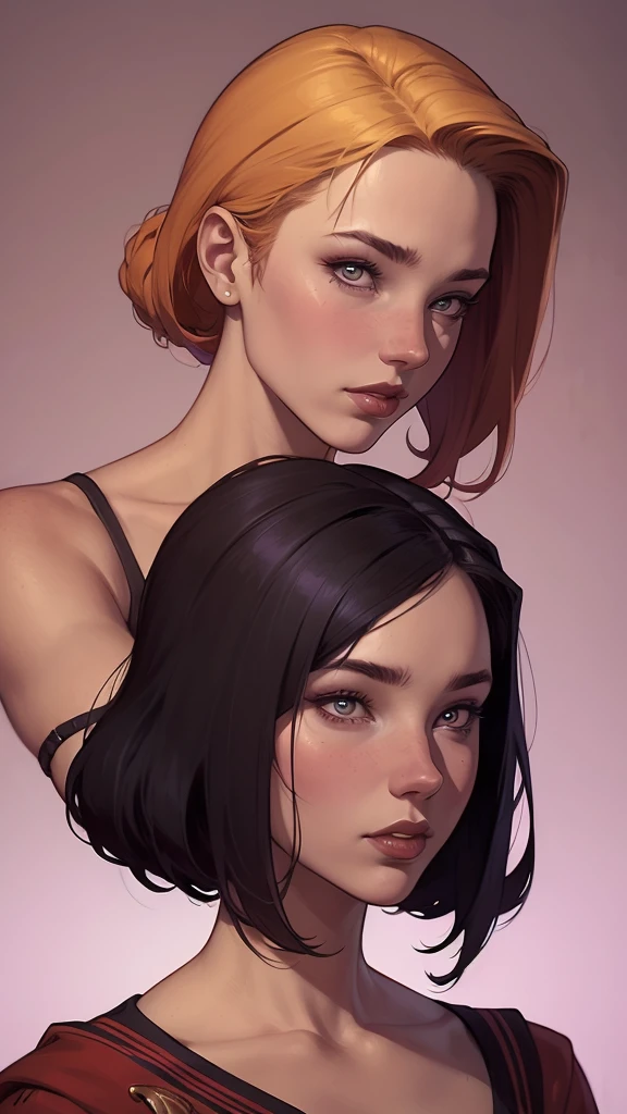 um desenho de uma mulher com uma e cabelo preto, Estilo de arte de Charlie Bowater, arte do personagem Charlie Bowater, drawn in the style of digite germe, estilo de charlie bowater, digite germe. alto detalhe, digite germe style, retrato de personagem em close, digite germe portrait, style digite germe, neoartcore e charlie bowater