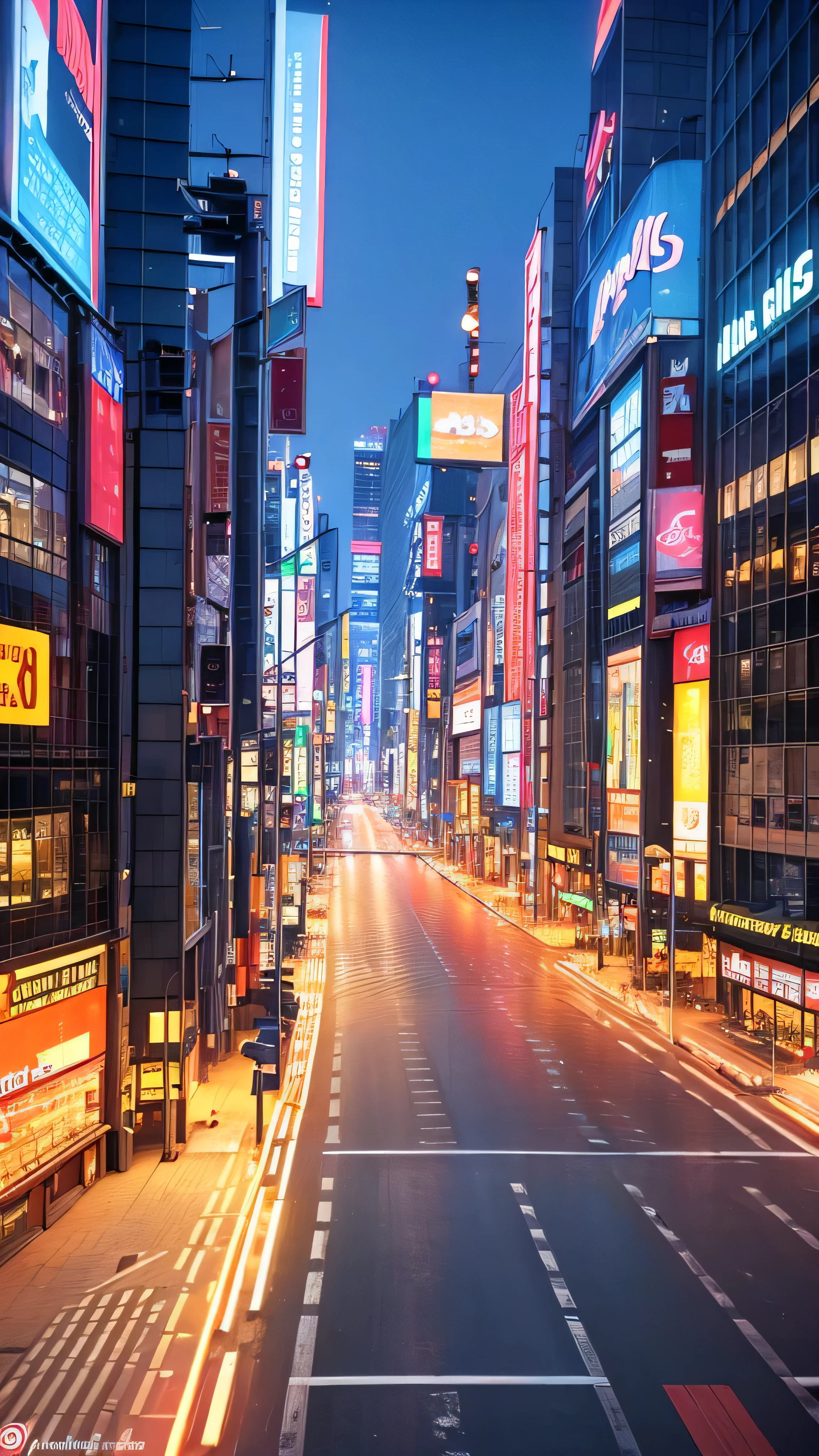 (high quality, 8k, 4K, masterpiece: 1.2, 最high quality), Shibuya crossing, empty street scene, neon signs, cinematic camera angle