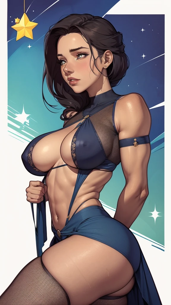 uma mulher com longos cabelos pretos e camisa azul com uma estrela no peito, linda arte digital, beautiful digital illustration, Arte digital realista em 4K, Arte digital realista em 4K, linda pintura digital, linda pintura digital, stunning digital illustration, Alena Aenami e Artgerm, belo retrato detalhado, linda pintura de personagem, pintura real de personagens altamente detalhado, arte digital detalhada fofa, Fan art horror character design portrait, beautiful curly black hair digital illustration high quality portrait, arte em quadrinhos, retrato do design do personagem, Naked busty woman with medium breasts cartoon style female character Geena Davis mercenary warrior Female character Queen Anna of Arendelle with battle scars Cartoon image of a woman .Ilustra??o estilo desenho animado, estilo de arte dos desenhos animados, estilo de arte dos desenhos animados, digital illustration style, design de personagens altamente detalhado, arte digital detalhada coragem, Forest fan art, Design de personagens de retrato, beautiful digital illustration, retrato de alta qualidade, Arte em quadrinhos, mulher jovem cabelo com transas lindas . Queen Anna of ArendelleBeautiful lined eyes Medium large bust and wonderful sexy clothes. sunrise bright wish image expression,Star, heart, Spectral rainbow, Fundo, cabelo chique lavanda branco menta, macio, Idiomas mistos_SMS, (Fundo bonito e claro:1.2),, Pintura de fantasia , Olho de renda com alto detalhe, long braids, braid, Universo, Galaxy, cabelo longo, penteado legal, o fluxo, como, como, cabelo super fino, melhor qualidade, alta qualidade, high resolution, Aprimoramento de detalhes, ((a imagem mais linda in the world)), Obra de arte, melhor qualidade, alta qualidadeAprimoramento de detalhes, ((a imagem mais linda ), cabelo brilhante, Estampas de vestidos super chiques, Flores stamp, Mesh pantyhose,, waist to head illustration, Rainha