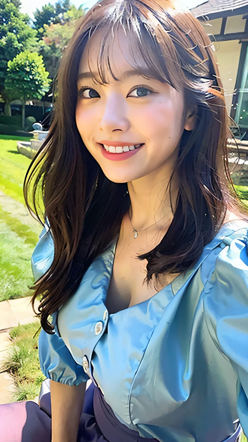 (highest quality、8k、32k、masterpiece、Hmph:1.2)、Cute photos of married Japanese women、Laughter、Beautiful Face、(Hunchback:1.3)、squat、(From above:1.2)、(Close-up:1.4)、throw、Blouse with open chest、Big ample breasts、(Beautiful nipple exposure:0.9)、outside of home、Wind、Glowing Skin、Blurred Background、