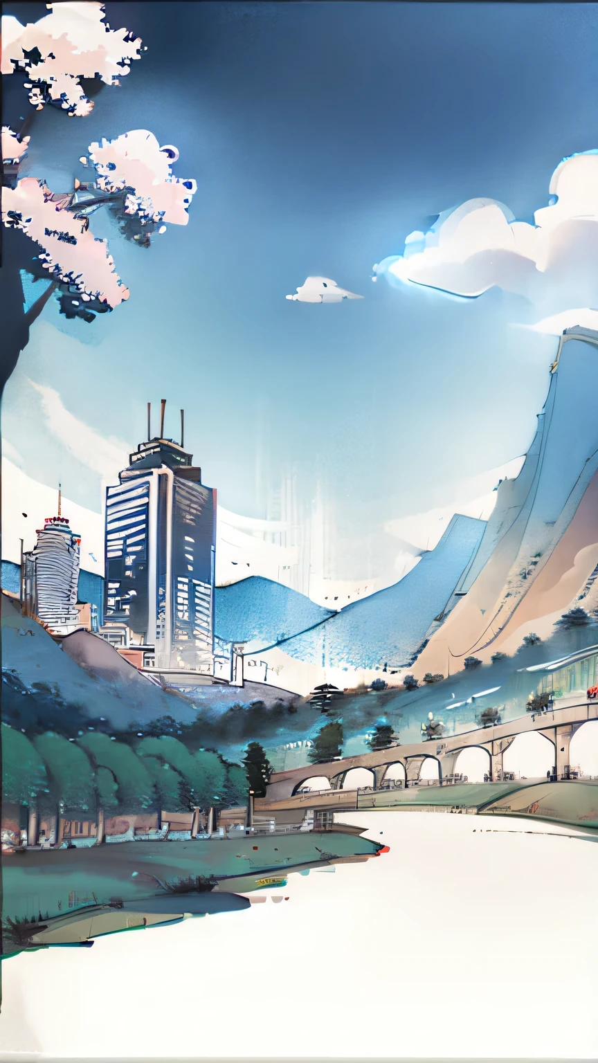 Travel poster city scenery