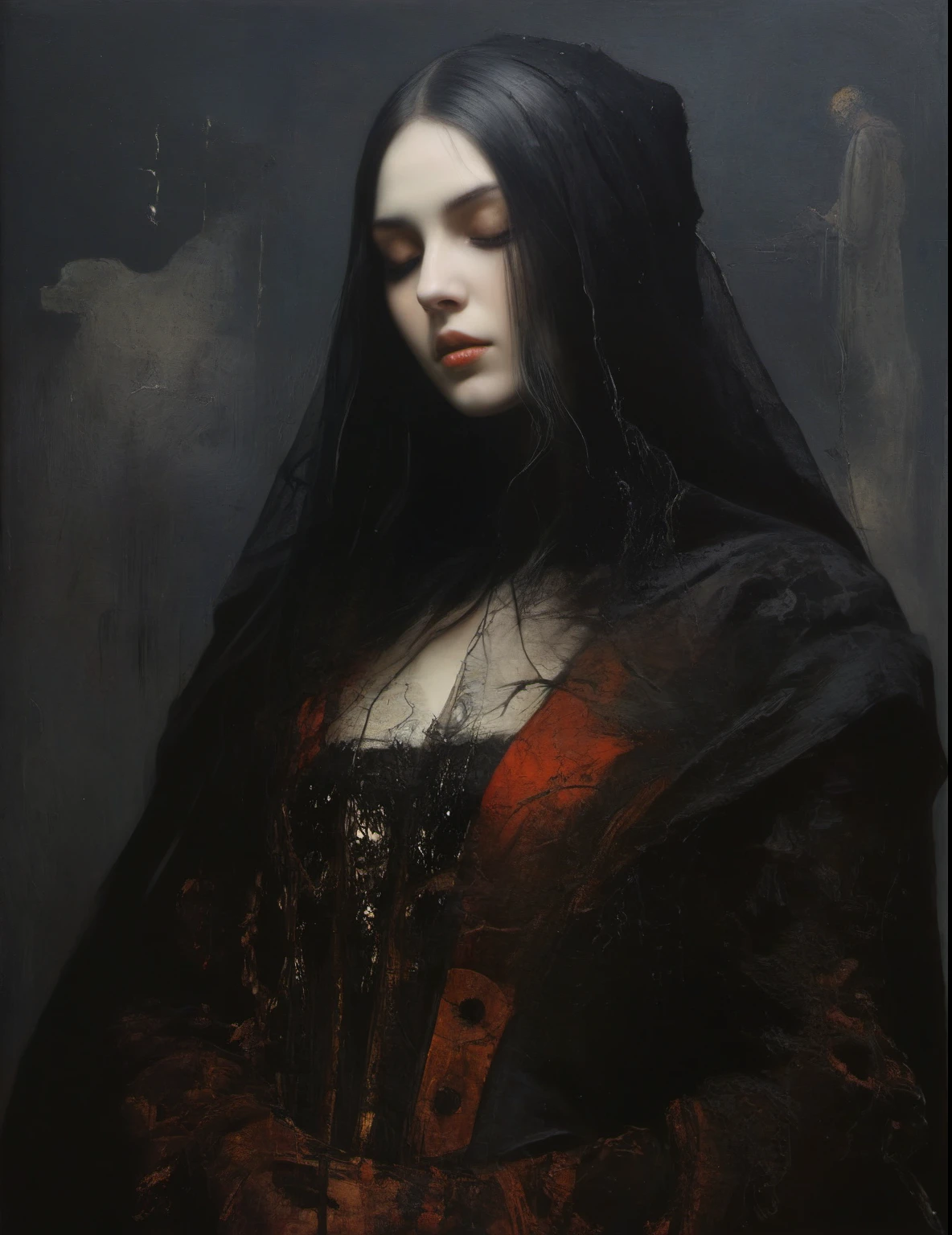 James Gurney, Surrealist art , dream-like, Mysterious, Provocative, symbolic, Complex, detailed,, (Gothic but very beautiful:1.4), (masterpiece, highest quality:1.4) , Nicola Samori Style, Guardian of Time