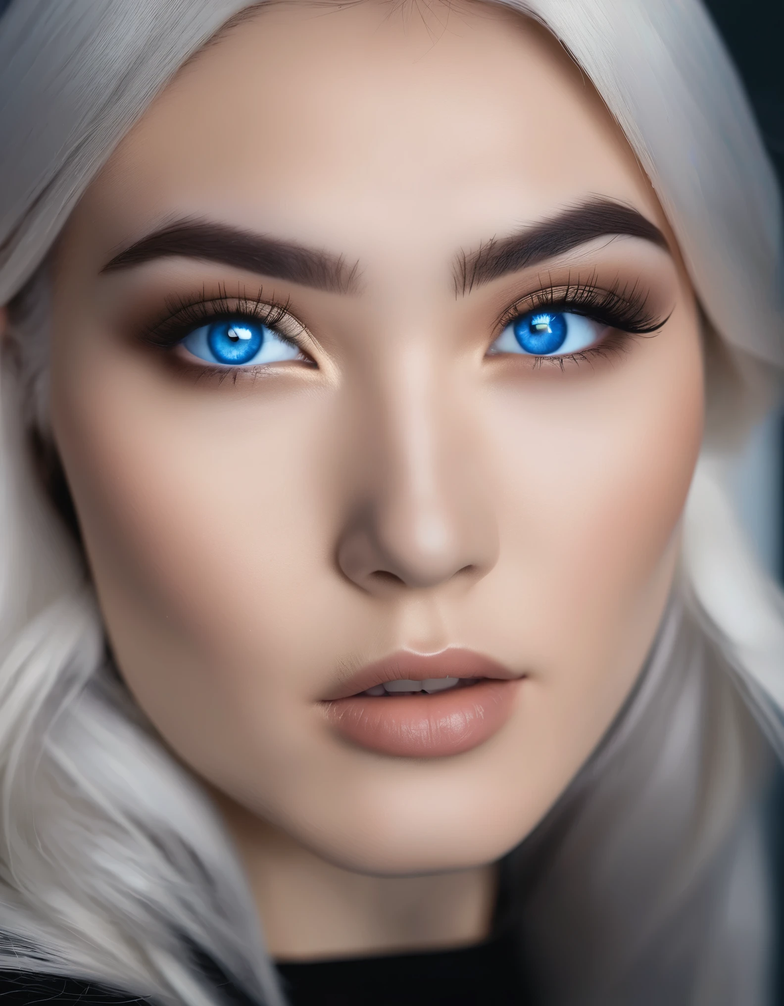 bright blue eyes