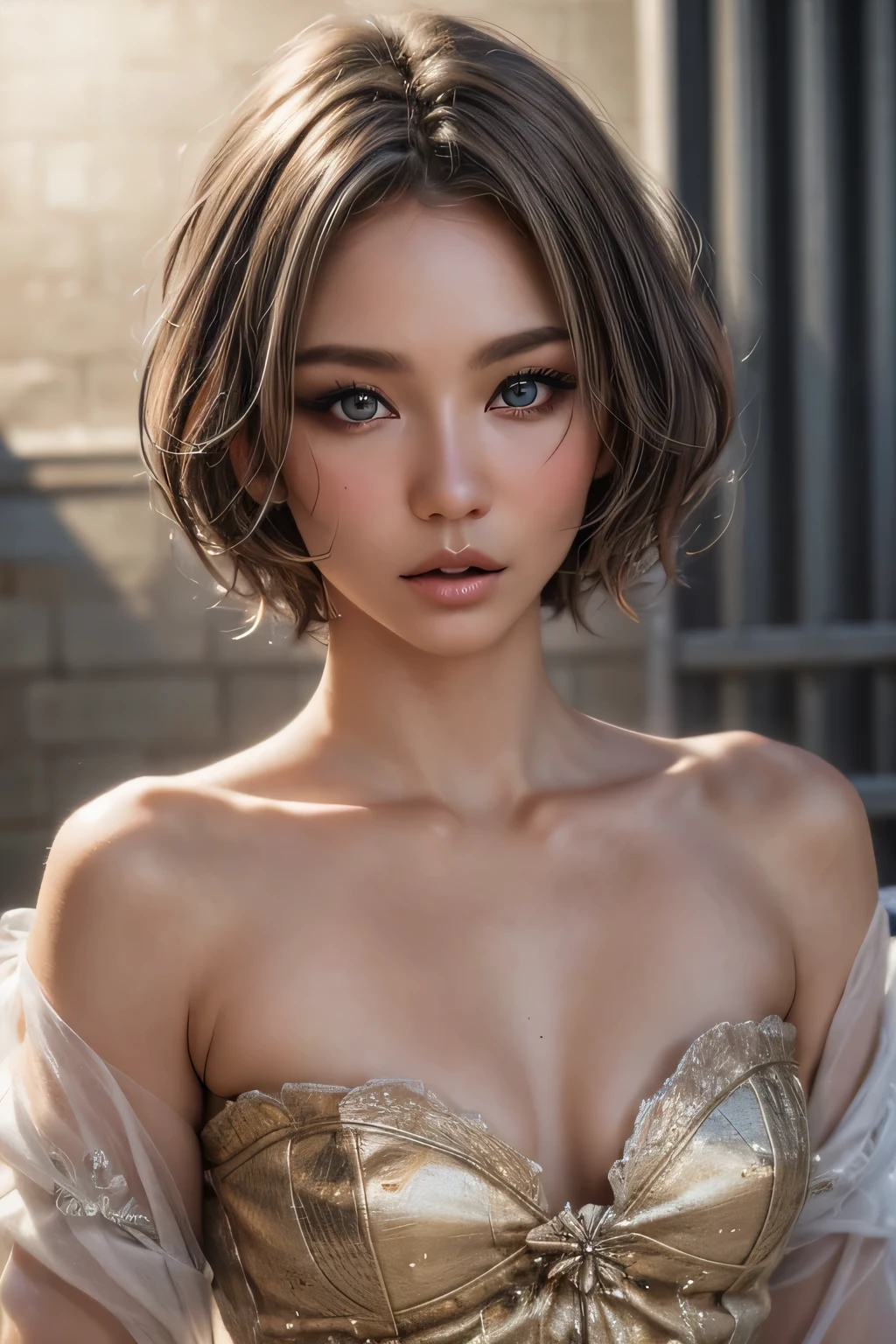 (NSFW:-1.5), (masterpiece:1.3), (8k, photorealistic, RAW photo, best quality: 1.4), 
cinematic lighting, 
(1boy), beautiful face, (realistic face), 
beautiful hairstyle, (short hair :1.5),
realistic eyes, beautiful detailed eyes, 
(realistic skin), beautiful skin, 
(blouse), 
absurdres, attractive, 
ultra high res, ultra realistic, highly detailed, 
golden ratio, kodakumi, tanned skin, full make-up, 
