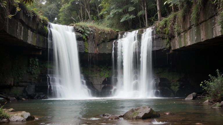 cachoeira na floresta em lindo dia