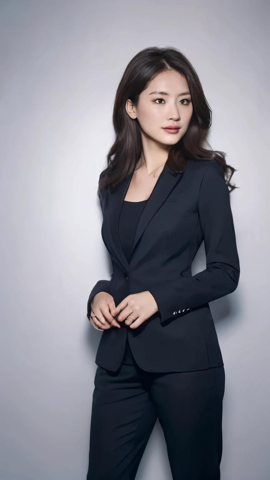 One woman, Medium chest, business suit,Portraiture, Simple Background,