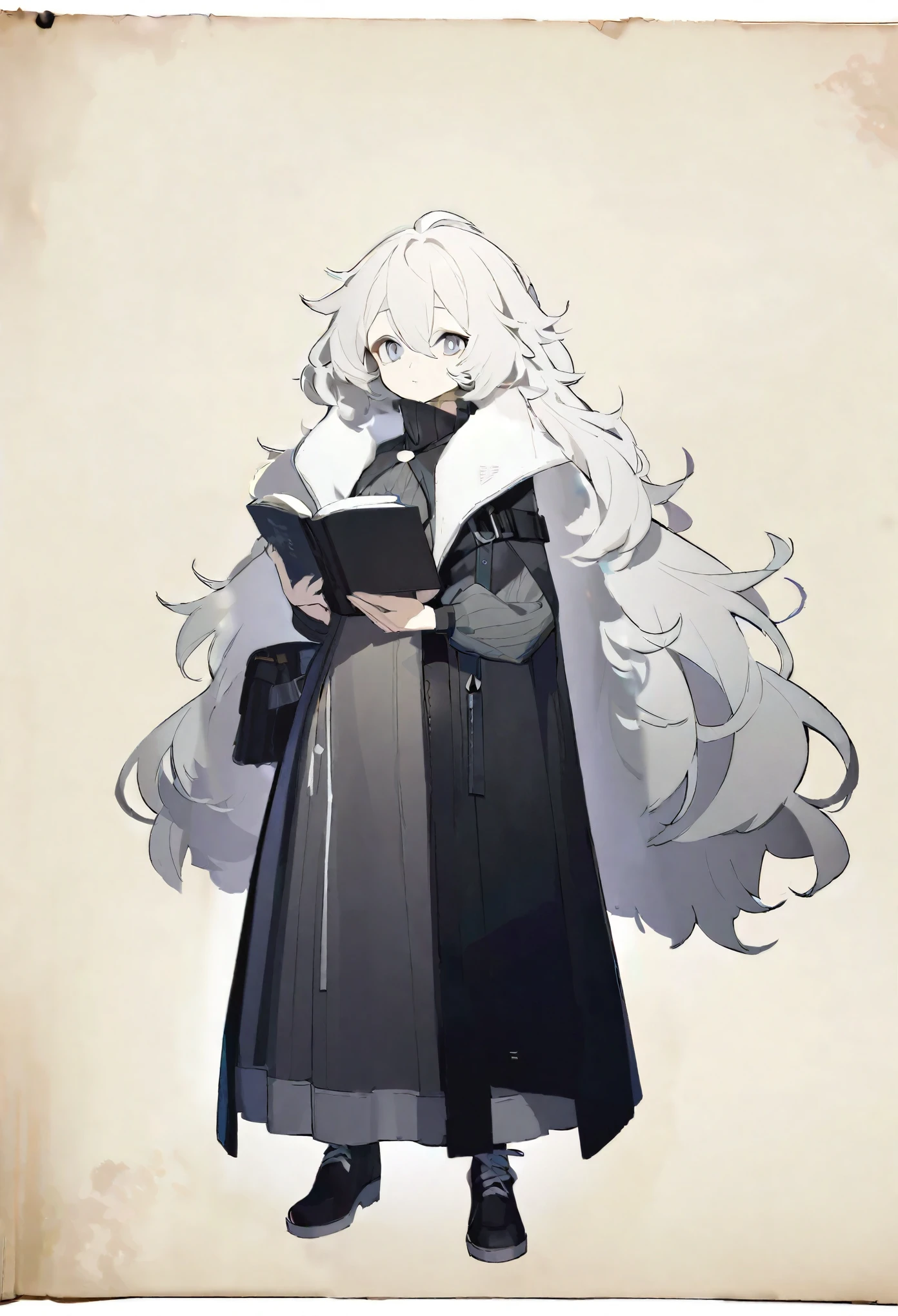 Cape,Long sleeves,one piece,Bolero,dress,Waist,Stylish,Holding a book,Arknights Wind,