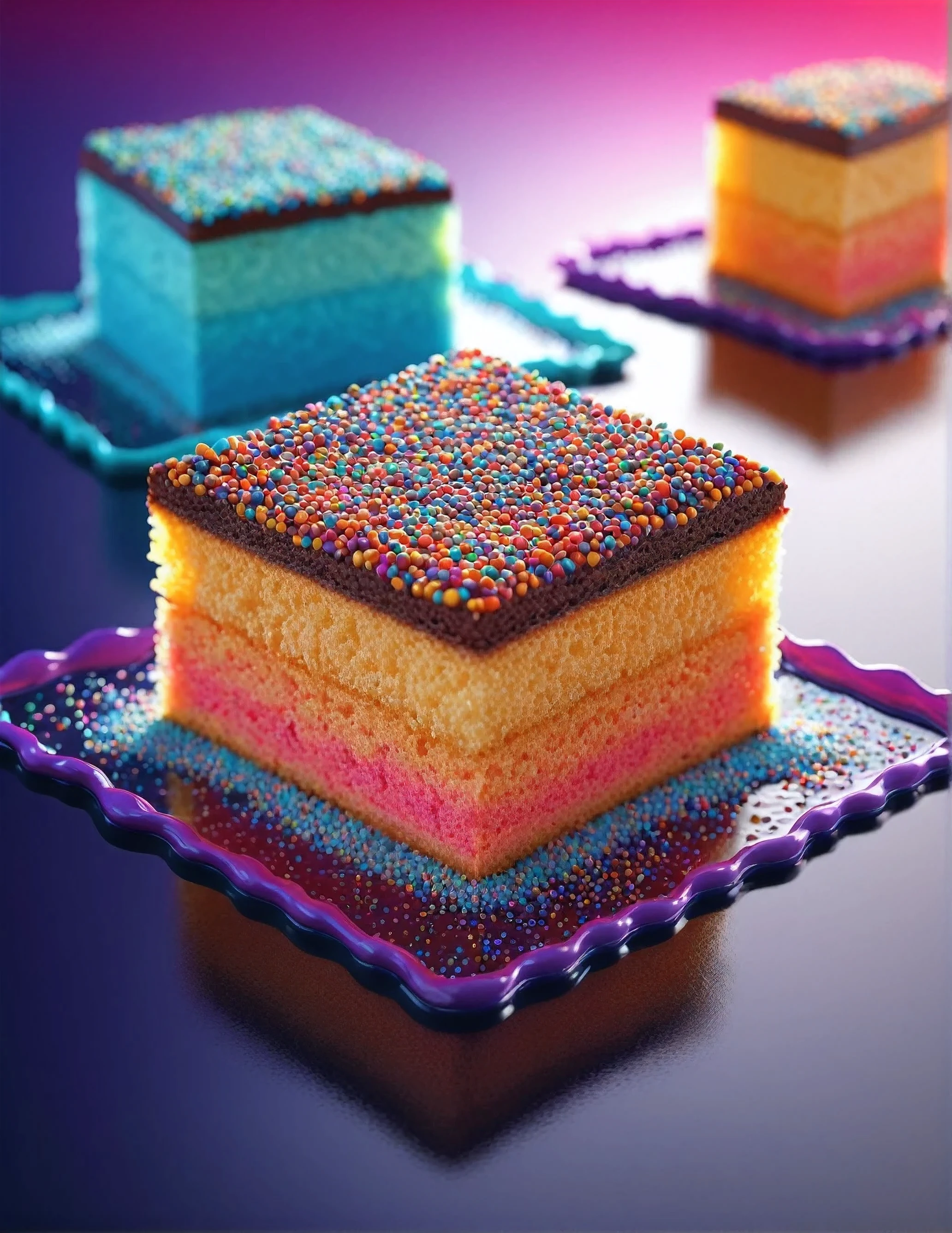 Abstract, illustratic ,48k ,colour: rgbs, high quality high resolution , high details, realistic lighting, cinematic filters,"Create an abstract illustration featuring a liquid cell wireframe of a sugar. The design should incorporate fluid, organic shapes to represent the liquid nature, combined with a geometric wireframe structure to suggest the cellular composition. Use vibrant shades of cake and subtle gradients to highlight the sugary essence, and ensure the overall piece is dynamic and visually engaging."