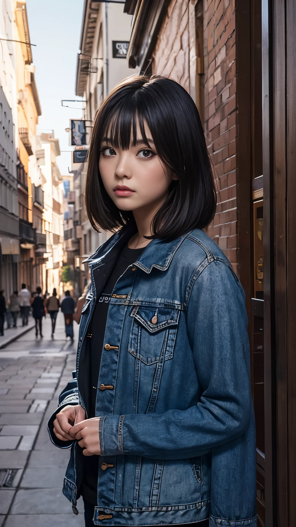 (Highly detailed CG Unity 8k wallpaper),(masterpiece), (highest quality), (Super detailed), (Best illustrations),(Best Shadow), Cowboy Shot, (Sharp eyeliner, eye shadow, Fine grain:1.1), (Urban Background:1.2), ,break , mod3 (Girls' Frontline), ,