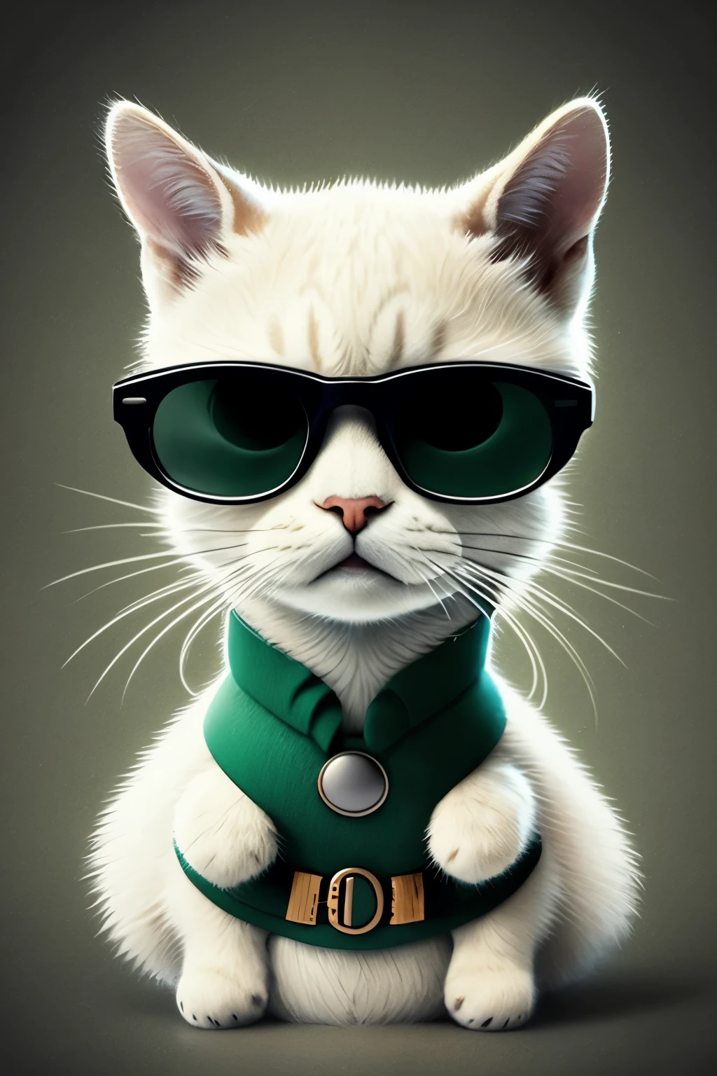 green，cat，cute，Glasses