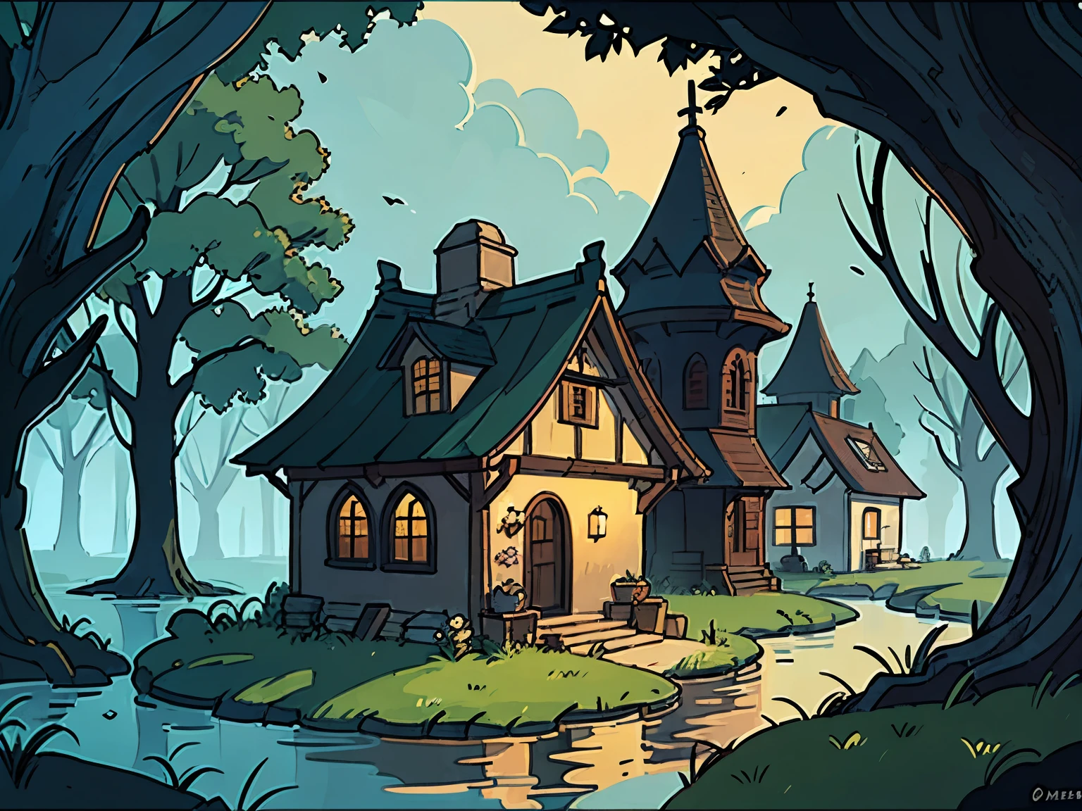 and he found a village in a swampy terrain and he decided to stay there