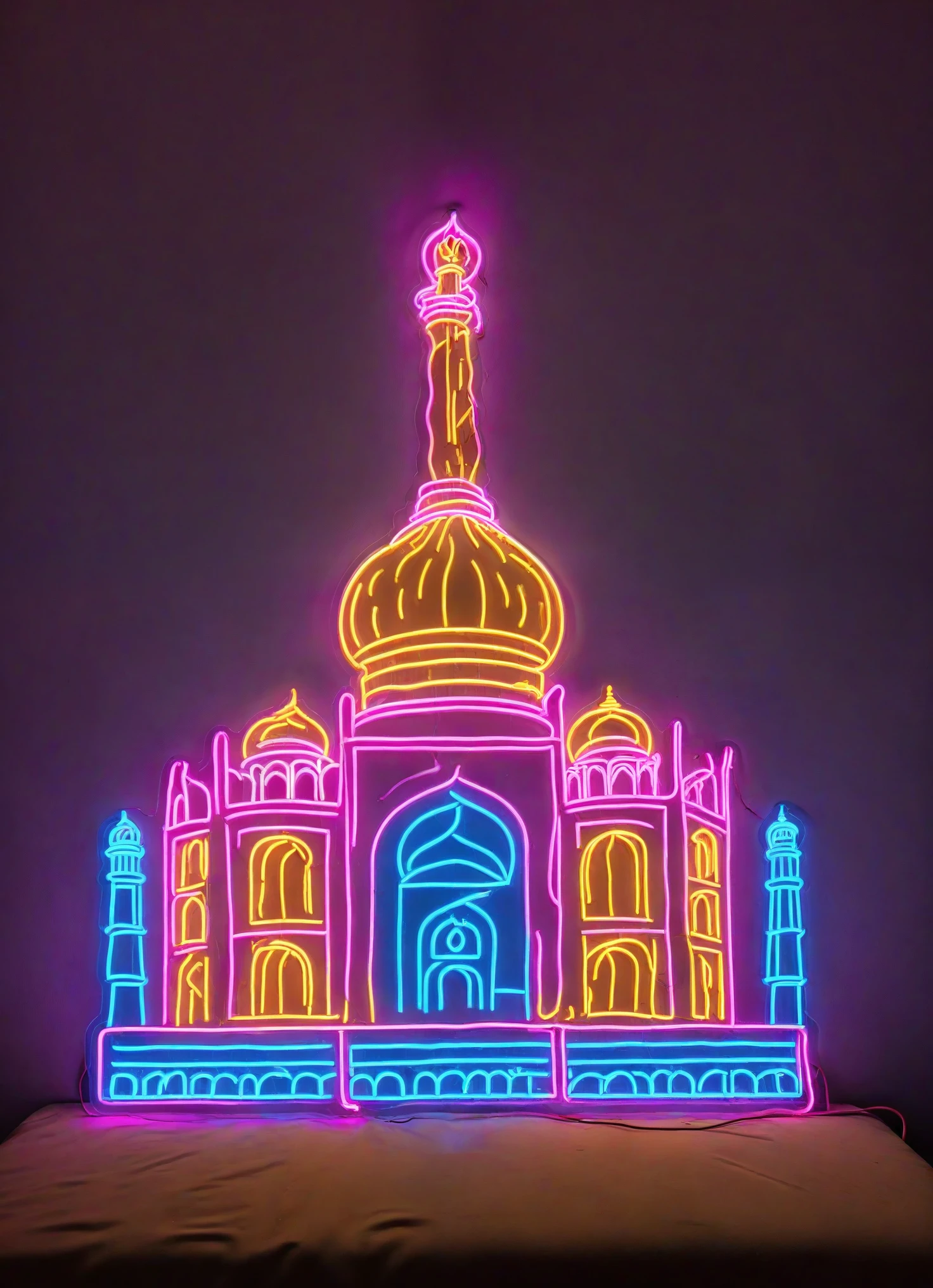 PENeon Signs, Neon Signs, Shine,
Taj Mahal Masterpiece, High resolution, Octance 4K, High detail