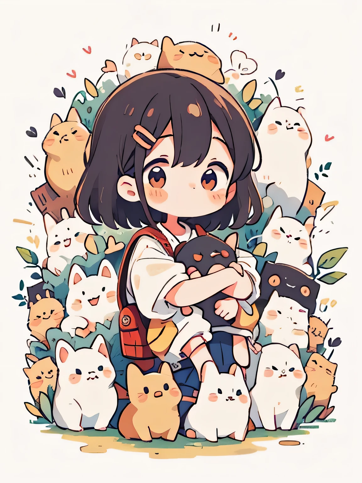 Micho style, Masterpiece, best quality, 8k, cute girl chibi