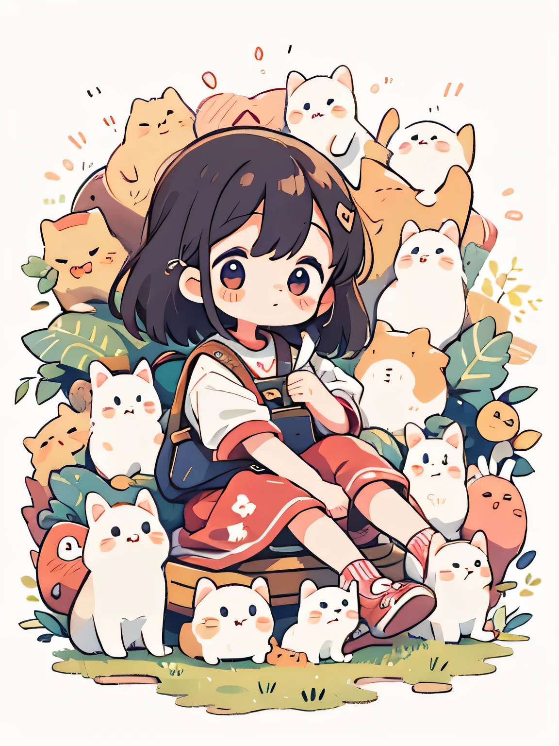 Micho style, Masterpiece, best quality, 8k, cute girl chibi