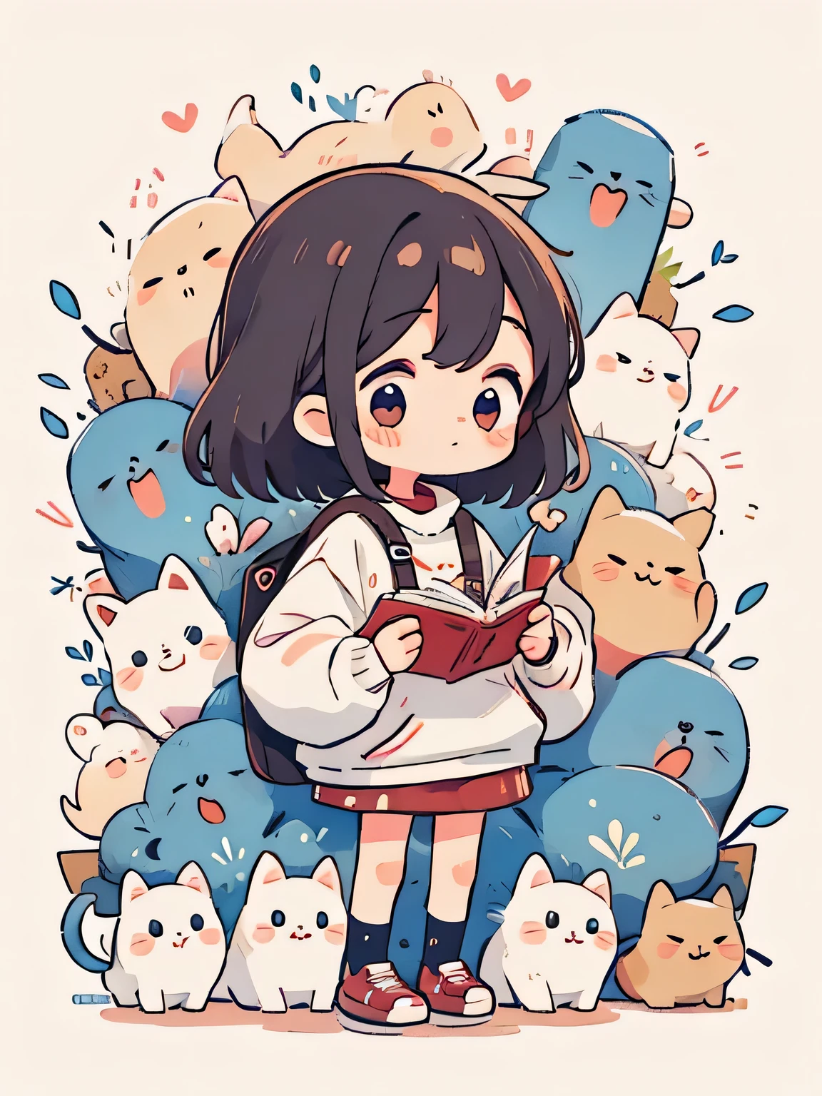 Micho style, Masterpiece, best quality, 8k, cute girl chibi