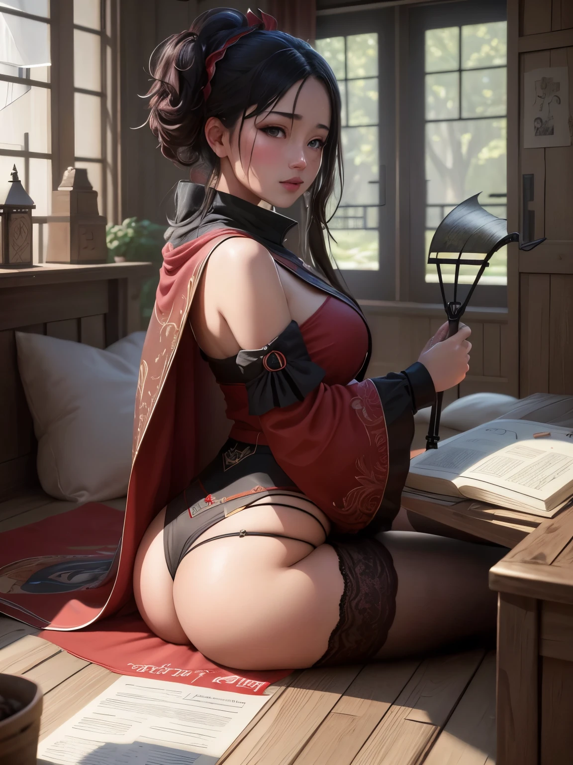 Sarada Uchiha de Naruto, les yeux rouges, visage parfait, seulement des culottes en coton, Au lit, (dark private study, dark and dark light: 1.2) (orteil de chameau: 1.5) (petits seins: 1.4) écarter les jambes, wet panties Cinematic, super detailed, crazy details, magnifiquement étalonné en couleurs, Unreal engine, DOF, Super-resolution, Megapixel, Cinematic Lightning, anti-aliasing, FKA, Thai, RTX, SSAO, Post-traitement, Post-production, Cartographie des tons, infographie, Effets visuels, effets sonores, insanely detailed and intricate, Hyper maximaliste, hyper Realistic, volumetic, PhotoRealistic, ultra photoRealistic, ultra-detailed, Intricate details, 8k, super detailed, en couleur, volumetic lightning, hdr, Realistic, Unreal engine, 16k, acuity, rendu d'octane