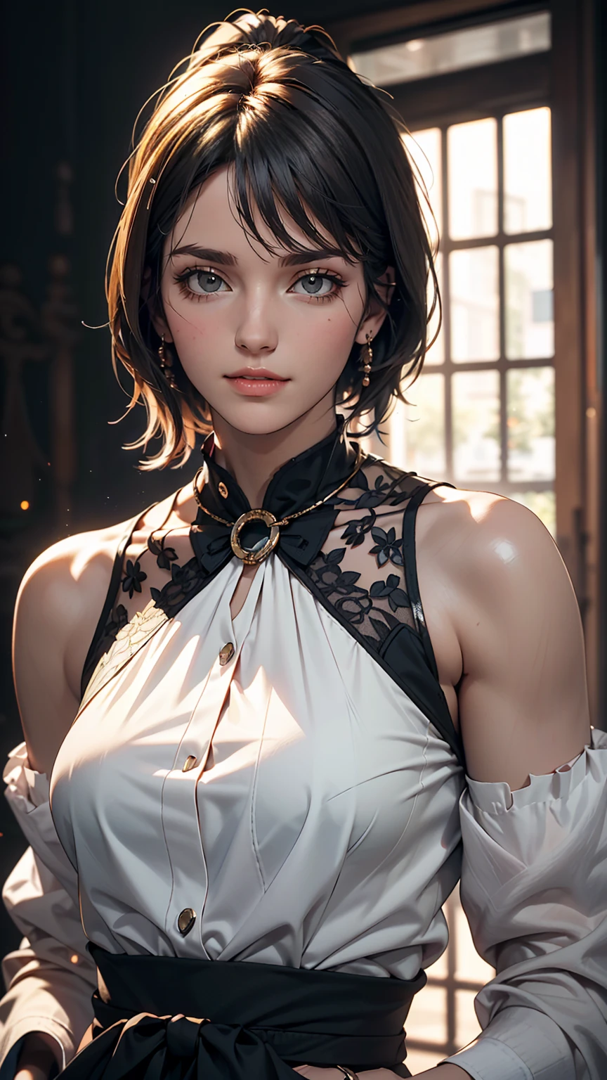 High Quality ,ultra detailed,portrait, Beautiful picture of A painting of a girl russian beauty, Fog, cinematic shot, haze lighting, 16k, uhd, blurry masterpiece,cinematic, epi, SakimiStyle
