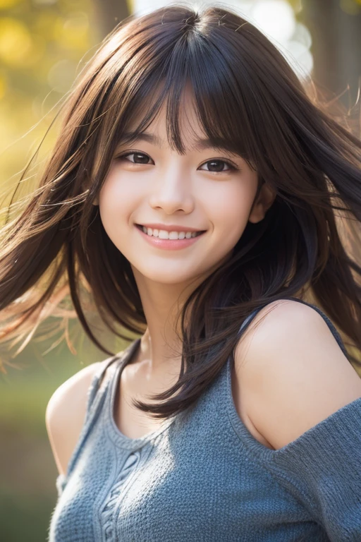 floating hair, smile, light smile, depth of field, UHD, masterpiece, anatomically correct, best quality