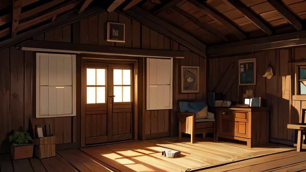 wooden house, fantasy house, Hut, poor wooden house, dark boards, An old wooden house, room inside the house