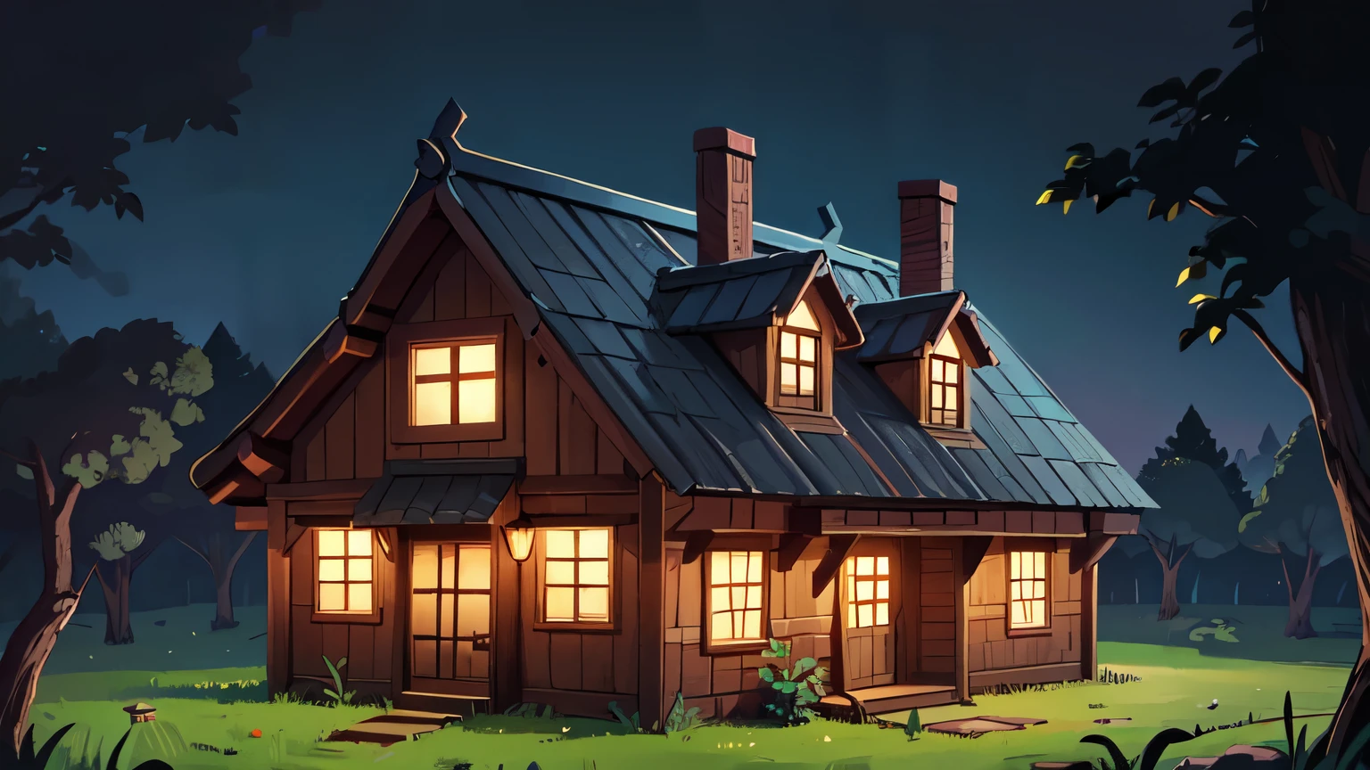 wooden house, fantasy house, Hut, poor wooden house, dark boards, An old wooden house