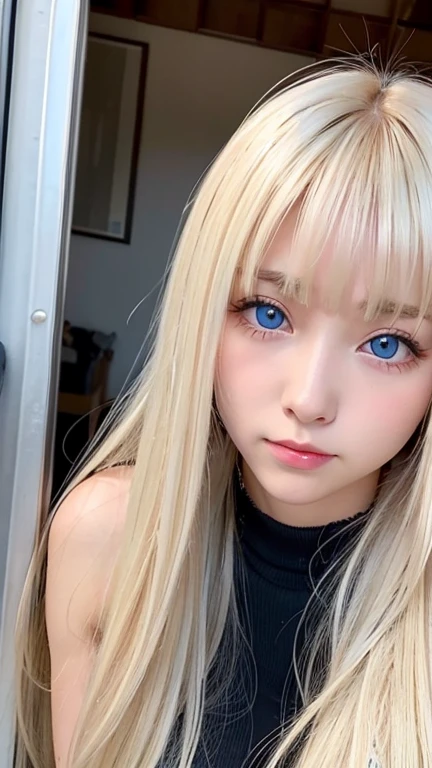 highest quality　Embarrassed expression seen by viewers　Shining, clear, white skin、Her windblown blonde hair hides her beautiful face、huge、20 years old cute sexy little beautiful face、Beautiful straight hair that stands out、growing up, Sparkling light blue eyes、Cute long silky bangs covering her eyes, Sexy and cute young woman with super long hair hiding her sexy face、Nasty Woman　Super long, natural platinum blonde shiny hair　Beautiful bangs that cover the forehead and reach the eyebrows. A slutty and slutty woman. Naked. Bukkake. Whore. Prostitute. She&#39;s in heat with her seductive makeup. A large amount of milky liquid is on her body.　She shows off her beautiful breasts and beautiful nipples, a provocative expression, a lewd mark is engraved around her crotch, she opens her legs to show her beautiful crotch, she caresses a thick and sturdy dildo, she inserts a dildo into her beautiful pussy and becomes aroused, there is a lewd heart tattoo engraved around her crotch