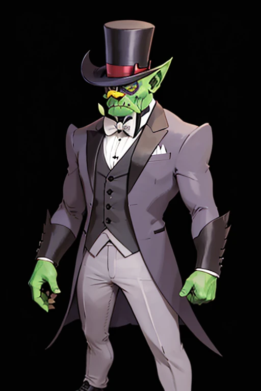 orc Gentleman thief monocle top hat tuxedo